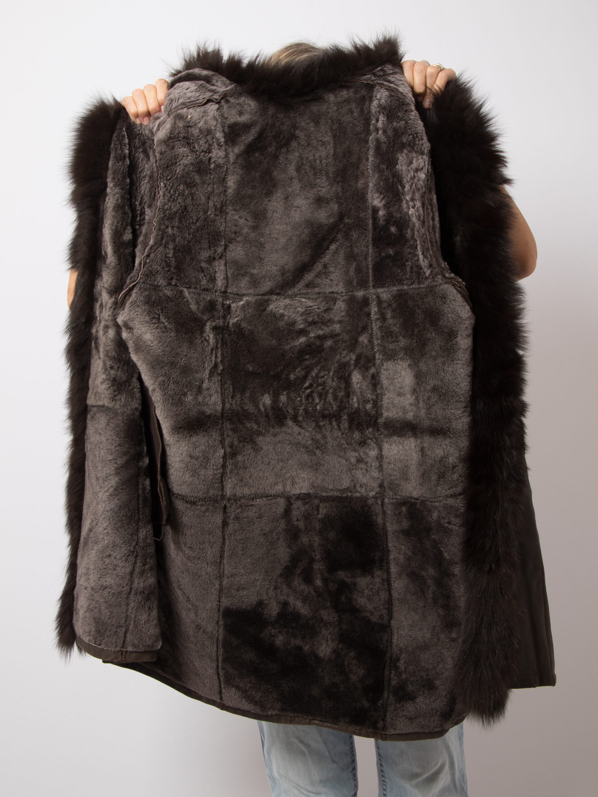 Philippe Vallereuil Leather Coat with Fox fur trim Philippe Vallereuil Leather Coat with Fox fur trim - Image 7