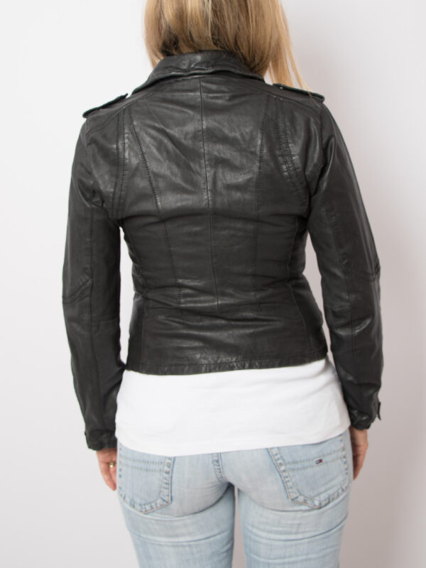 90s Black Leather Moto Jacket Biker Motorcycle Outerwear by OAKWOOD Size S
