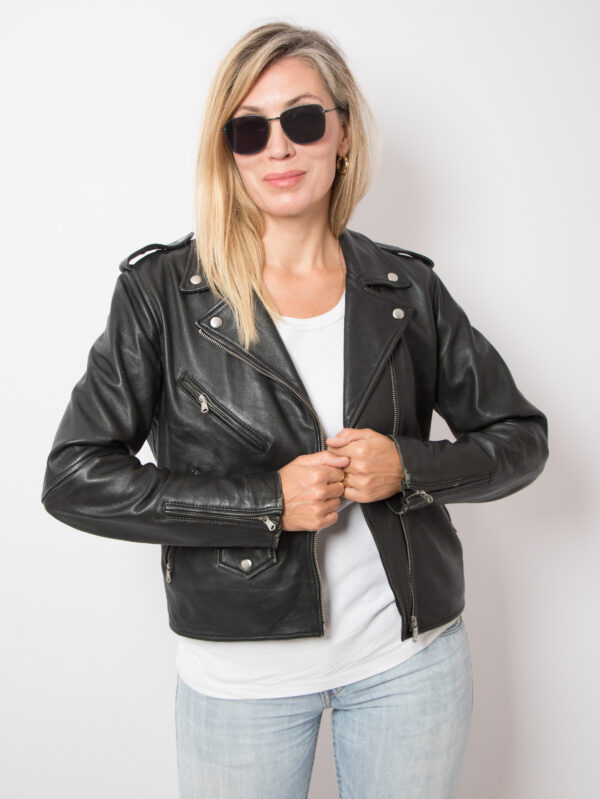 LEVIS Black Leather Jacket - Image 2