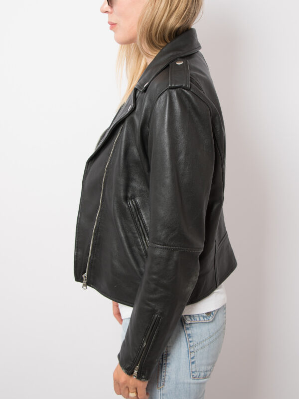 LEVIS Black Leather Jacket - Image 3