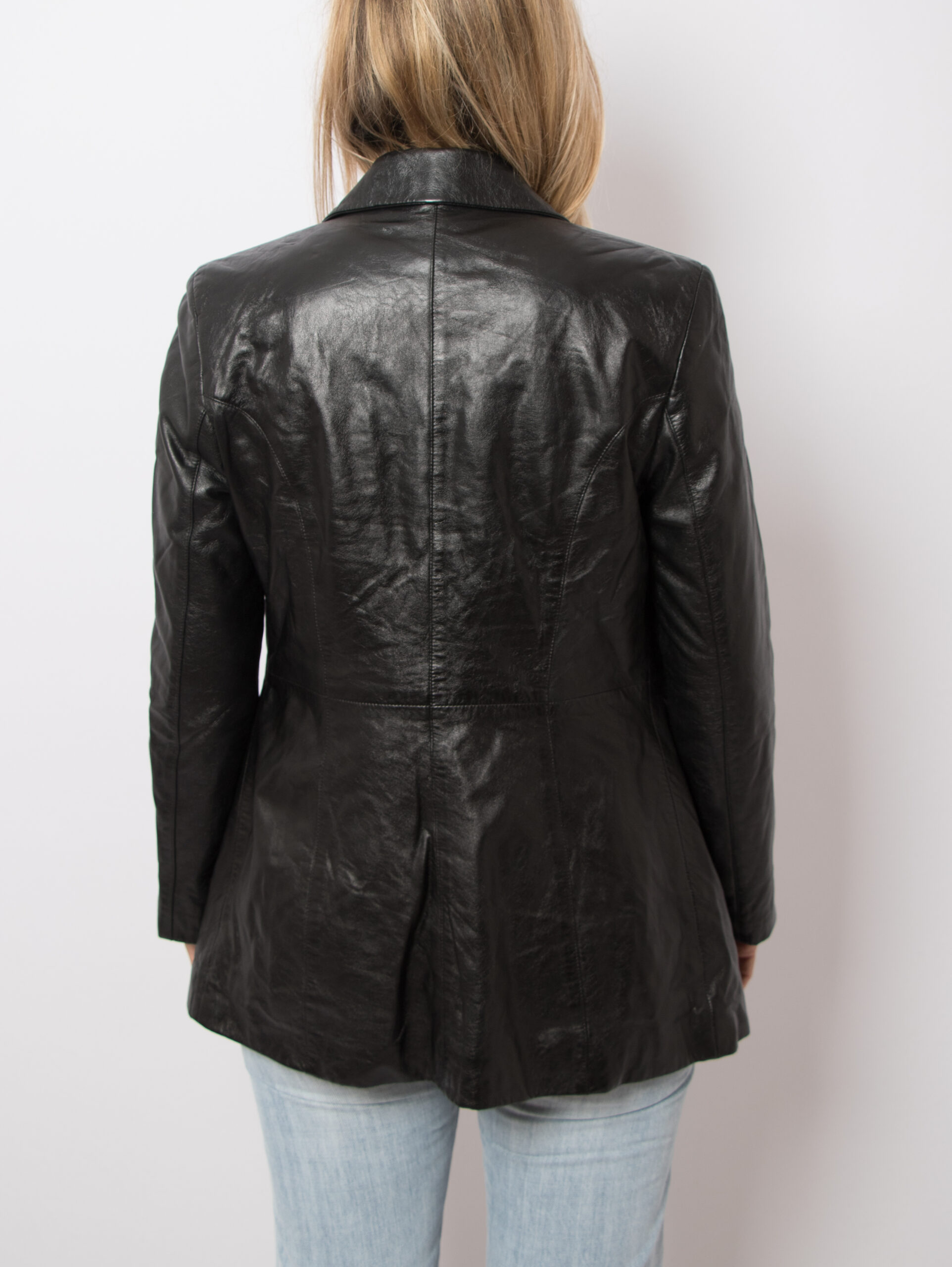 Vintage Black Leather Blazer Vintage Black Leather Blazer - Image 3