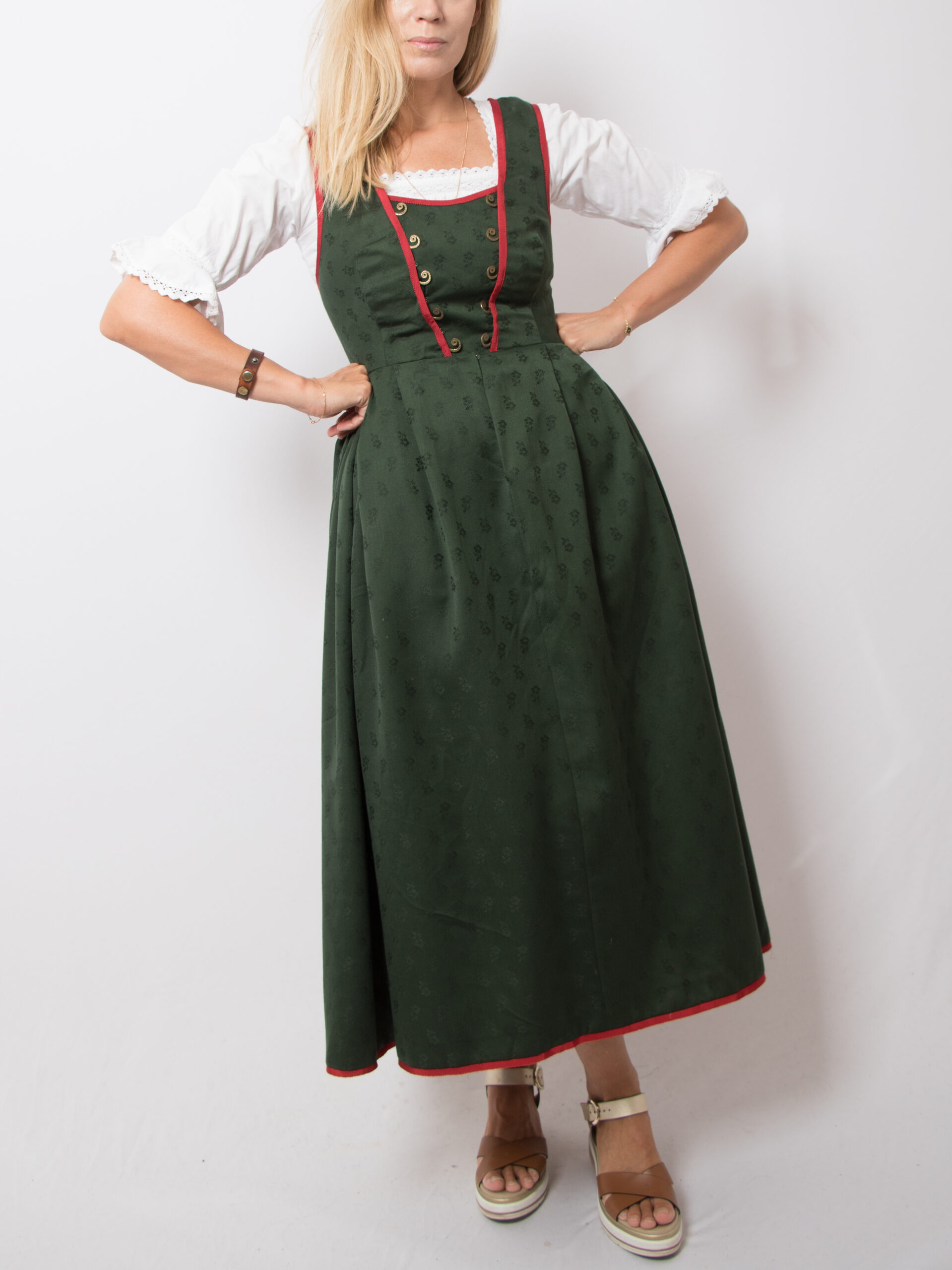 Vintage Midi Folk Dirndl Dress Vintage Midi Folk Dirndl Dress - Image 5