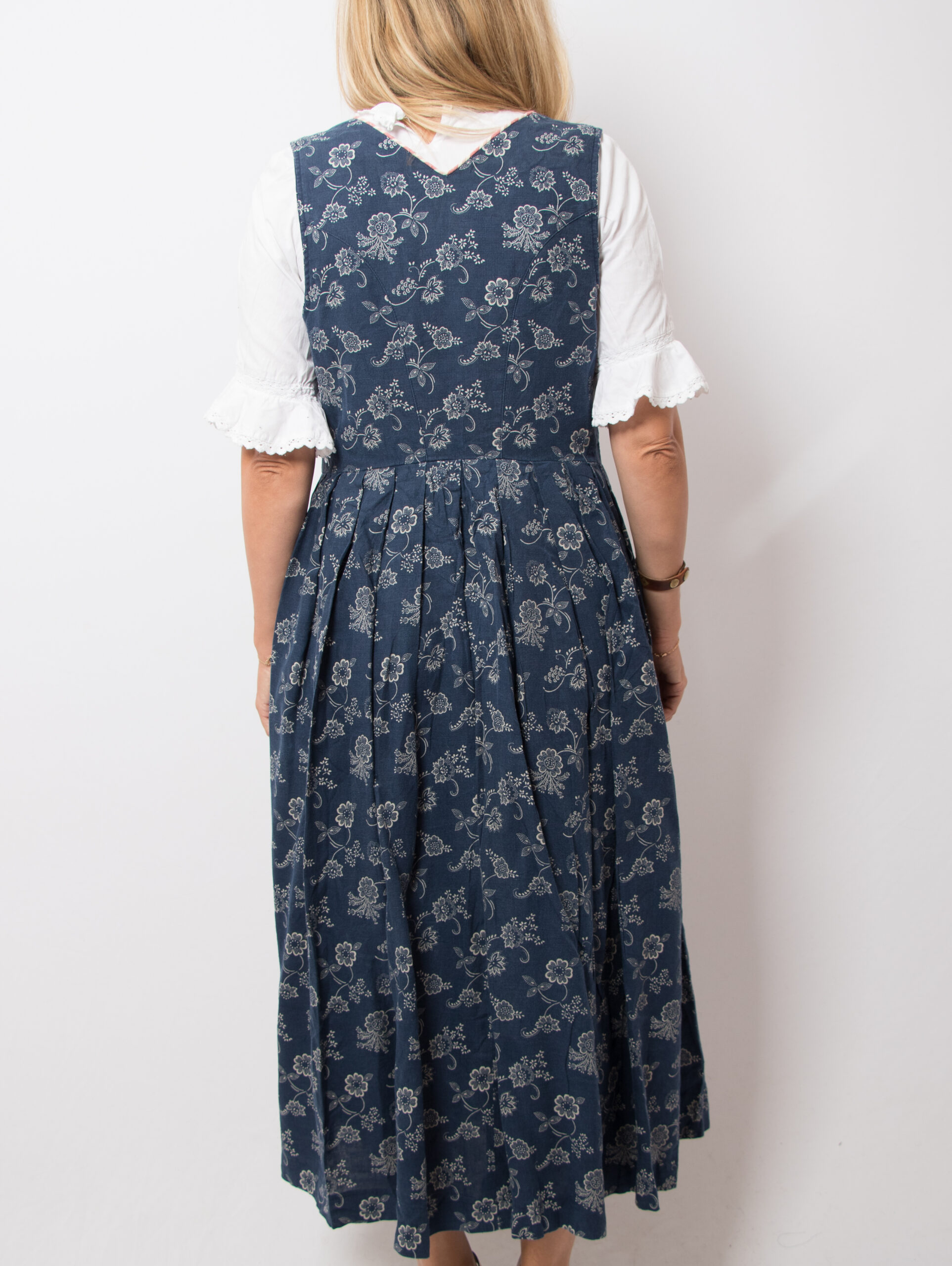 Vintage Floral Linen Folk Dress Vintage Floral Linen Folk Dress - Image 3