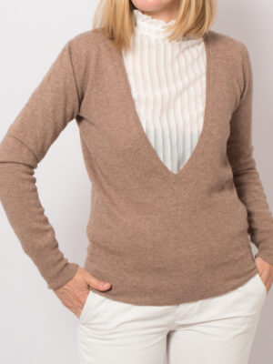ROBERTO COLLINA Brown Cashmere Sweater