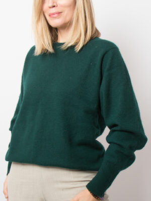 Vintage Green Cashmere Sweater Women Medium Size Gift for Girlfriend Wife Daughter