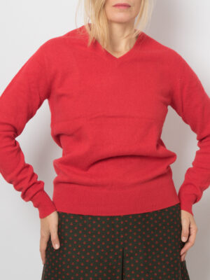 Vintage Red Cashmere Sweater Women