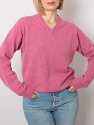 Minimalist Vintage Pink Wool Sweater