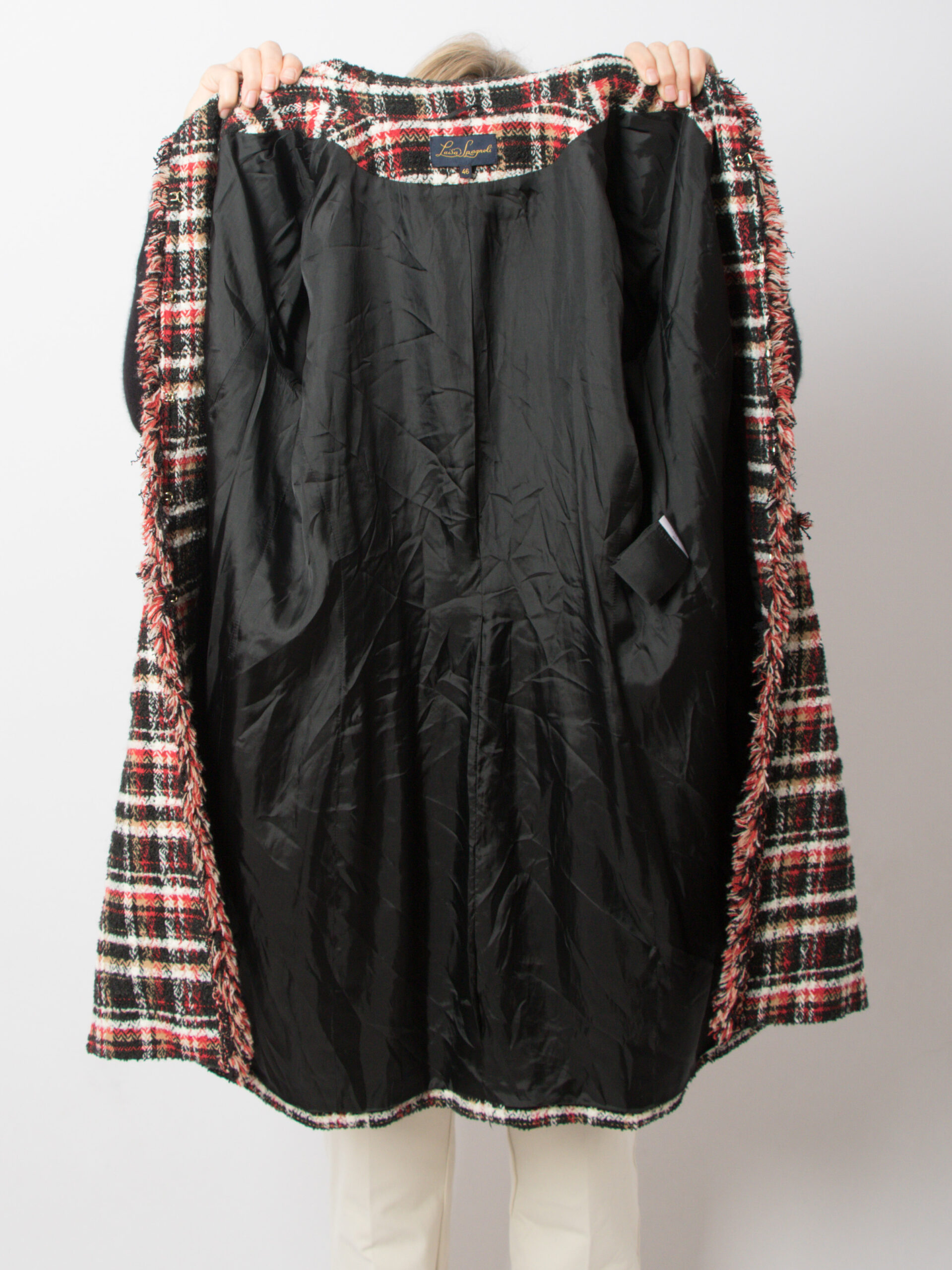 LUISA SPAGNOLI Tweed Plaid Wool Coat LUISA SPAGNOLI Tweed Wool Coat Plaid