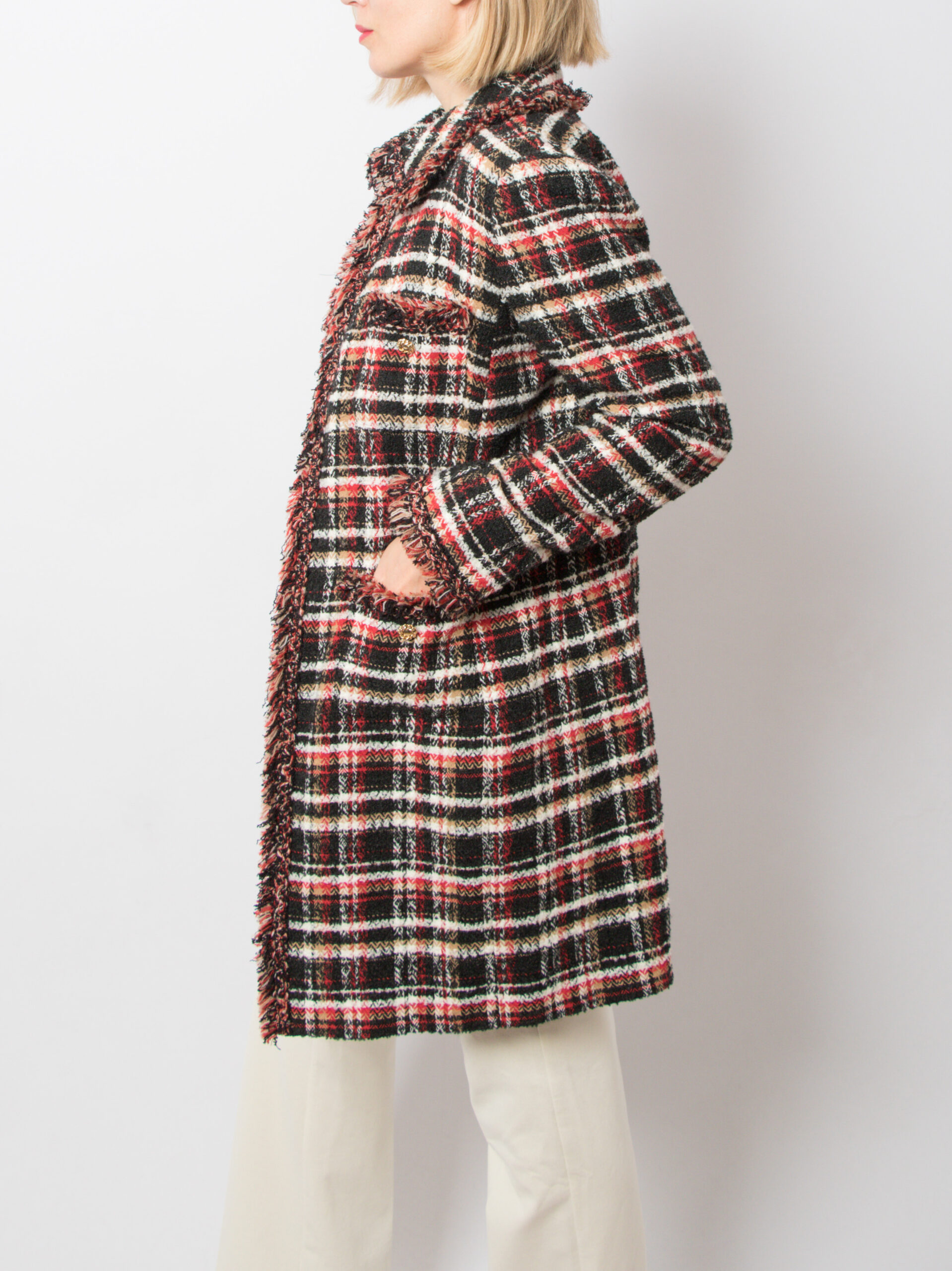 LUISA SPAGNOLI Tweed Plaid Wool Coat LUISA SPAGNOLI Tweed Plaid Wool Coat - Image 3