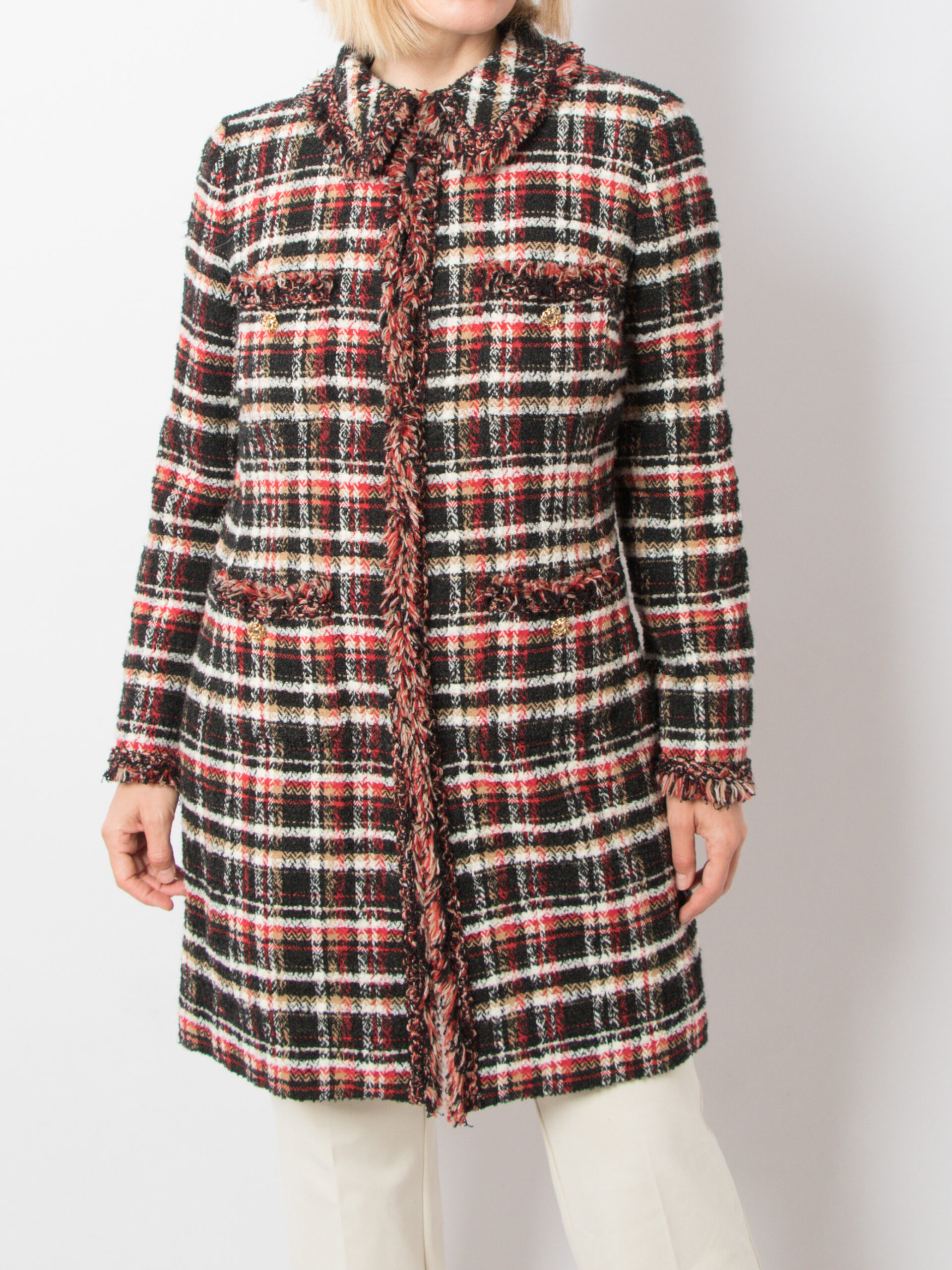 LUISA SPAGNOLI Tweed Plaid Wool Coat LUISA SPAGNOLI Tweed Plaid Wool Coat - Image 5