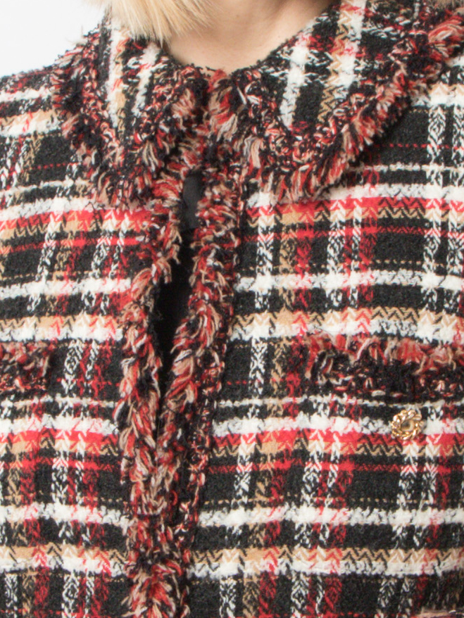 LUISA SPAGNOLI Tweed Plaid Wool Coat LUISA SPAGNOLI Tweed Plaid Wool Coat - Image 2