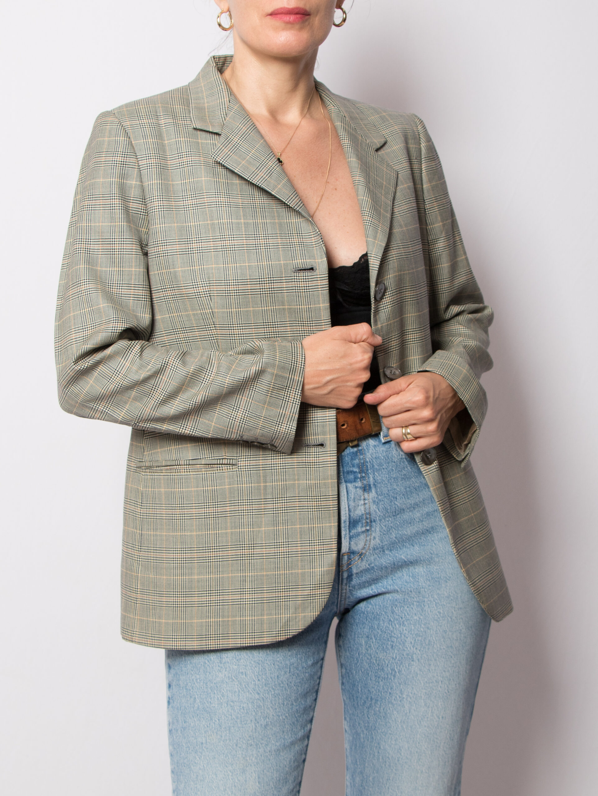 Piero Scabri 90s Plaid Wool Blazer Piero Scabri 90s Finest Plaid Wool Blazer Brown Size M Made in Italy Dark Academia Vibe
