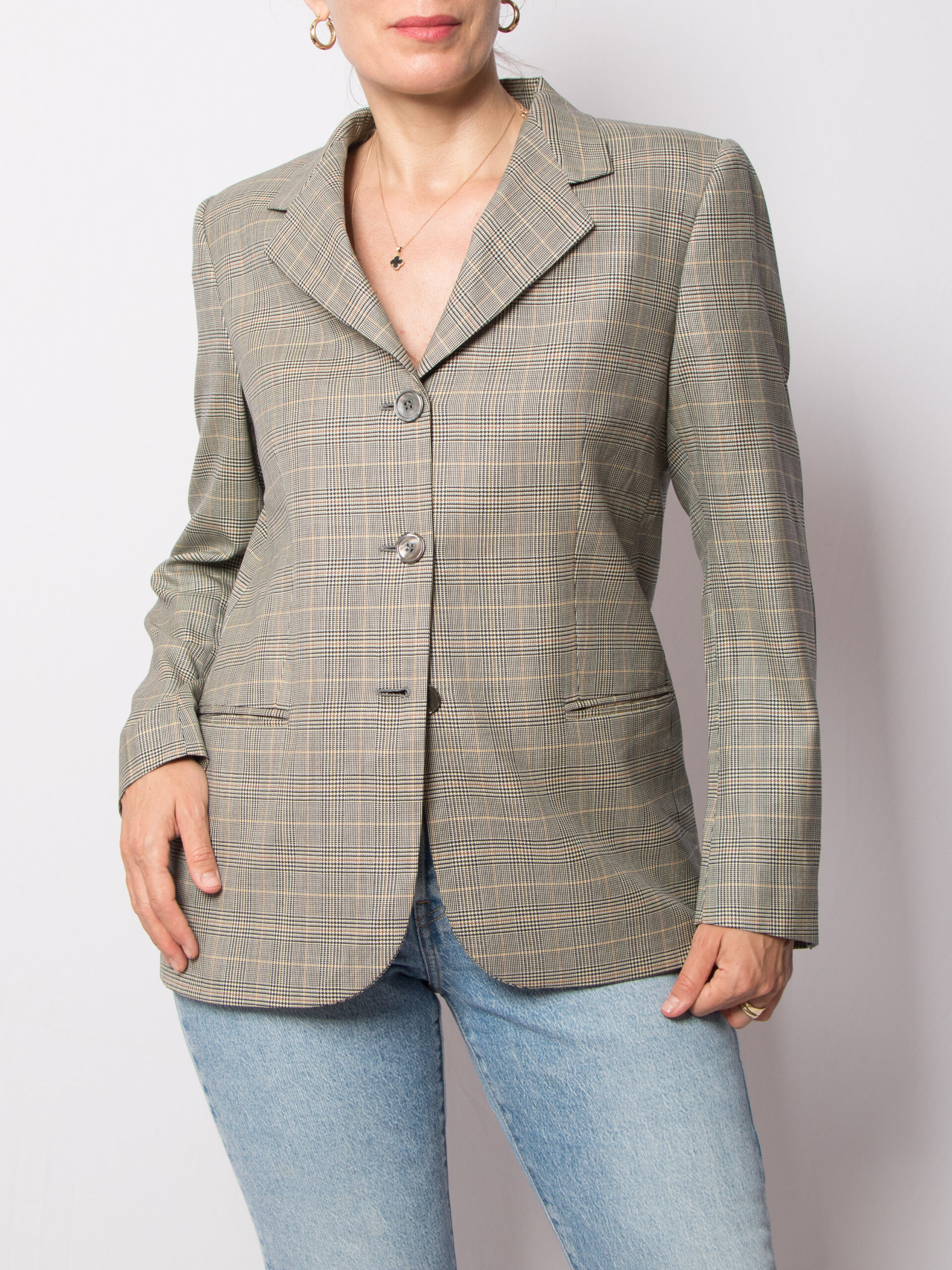 Piero Scabri 90s Plaid Wool Blazer Piero Scabri 90s Plaid Wool Blazer - Image 3