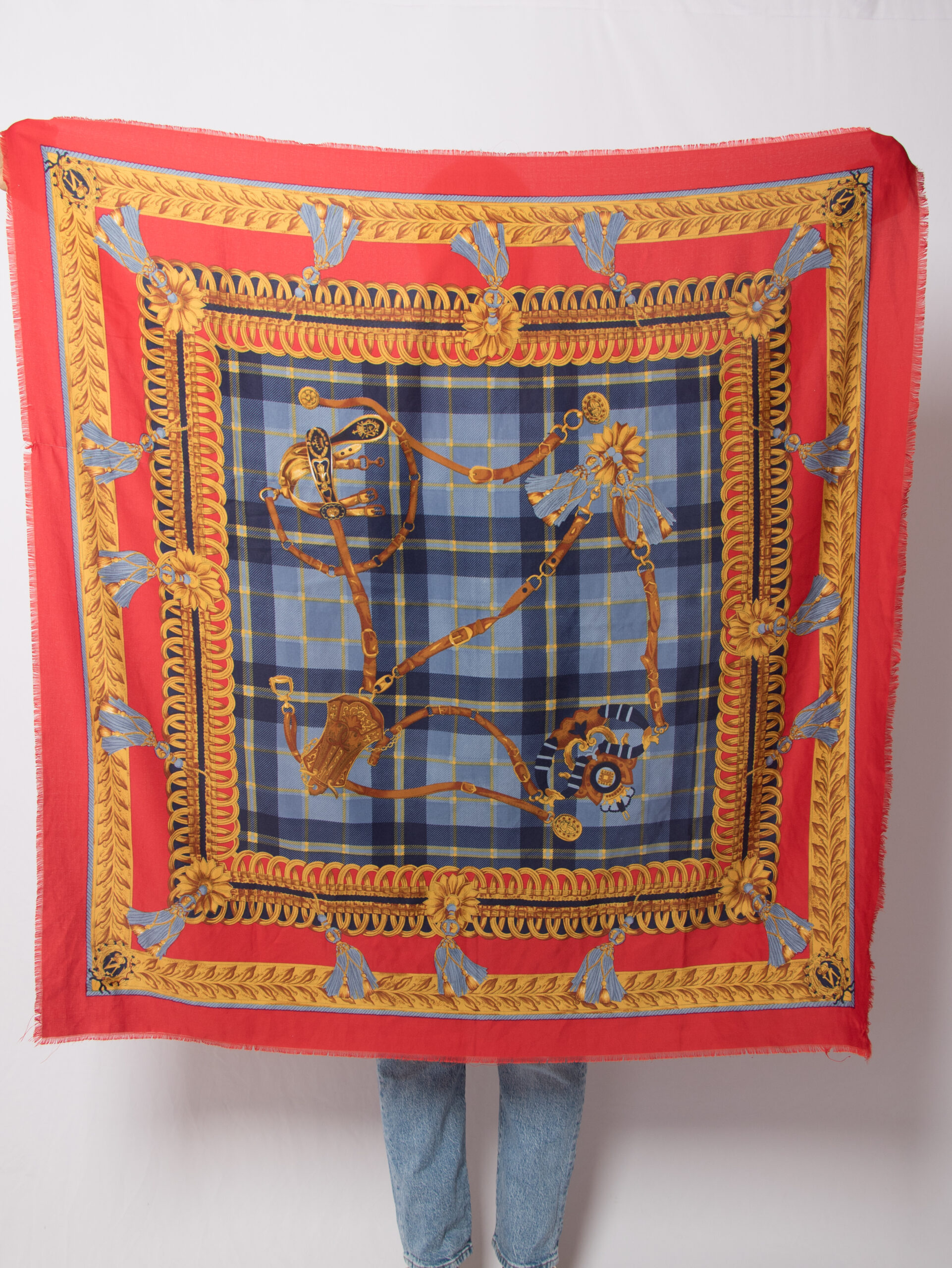 Vintage Equestrian Scarf Shawl Vintage Equestrian Scarf Shawl