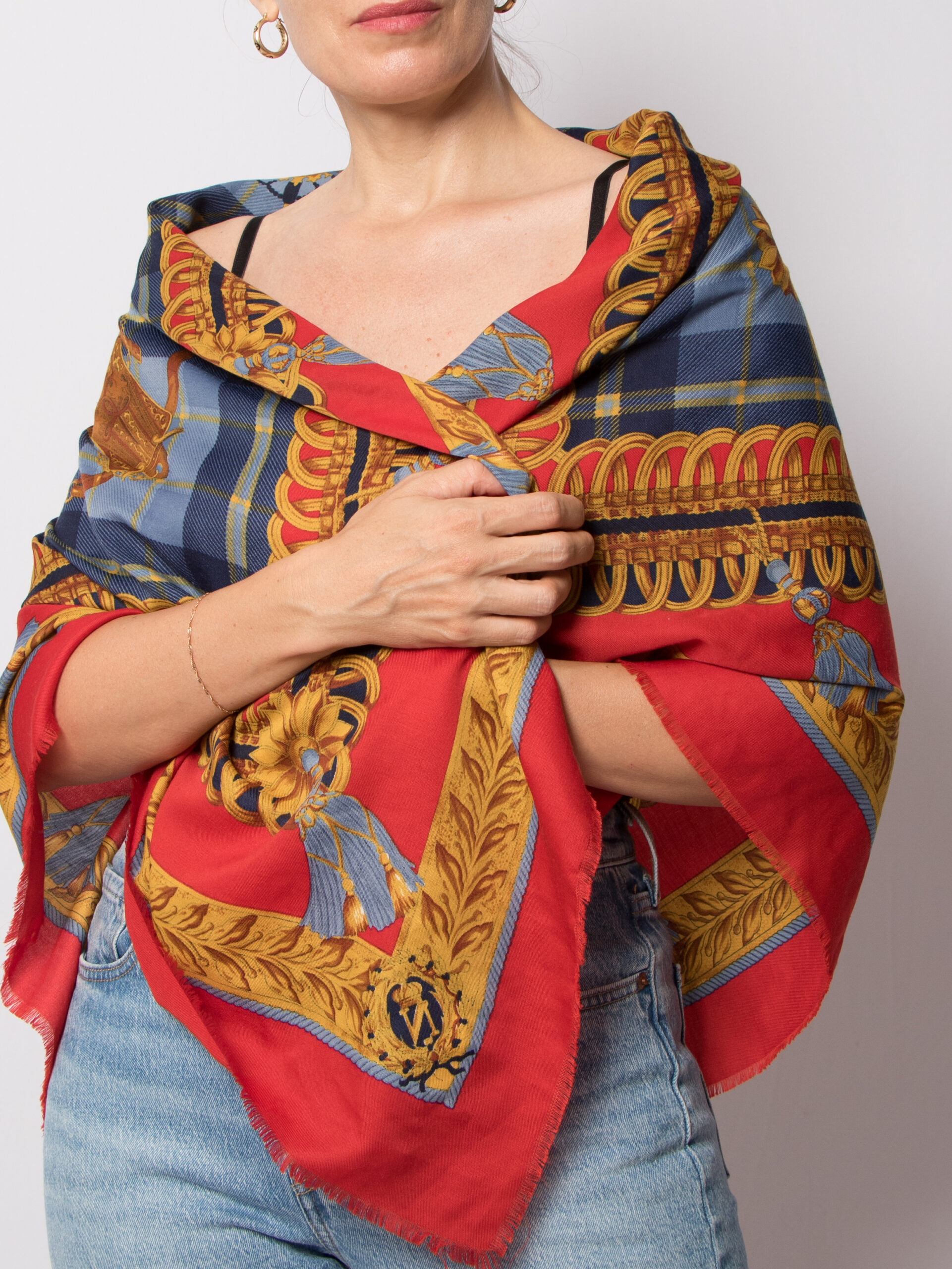 Vintage Equestrian Scarf Shawl Vintage Equestrian Scarf Shawl - Image 3