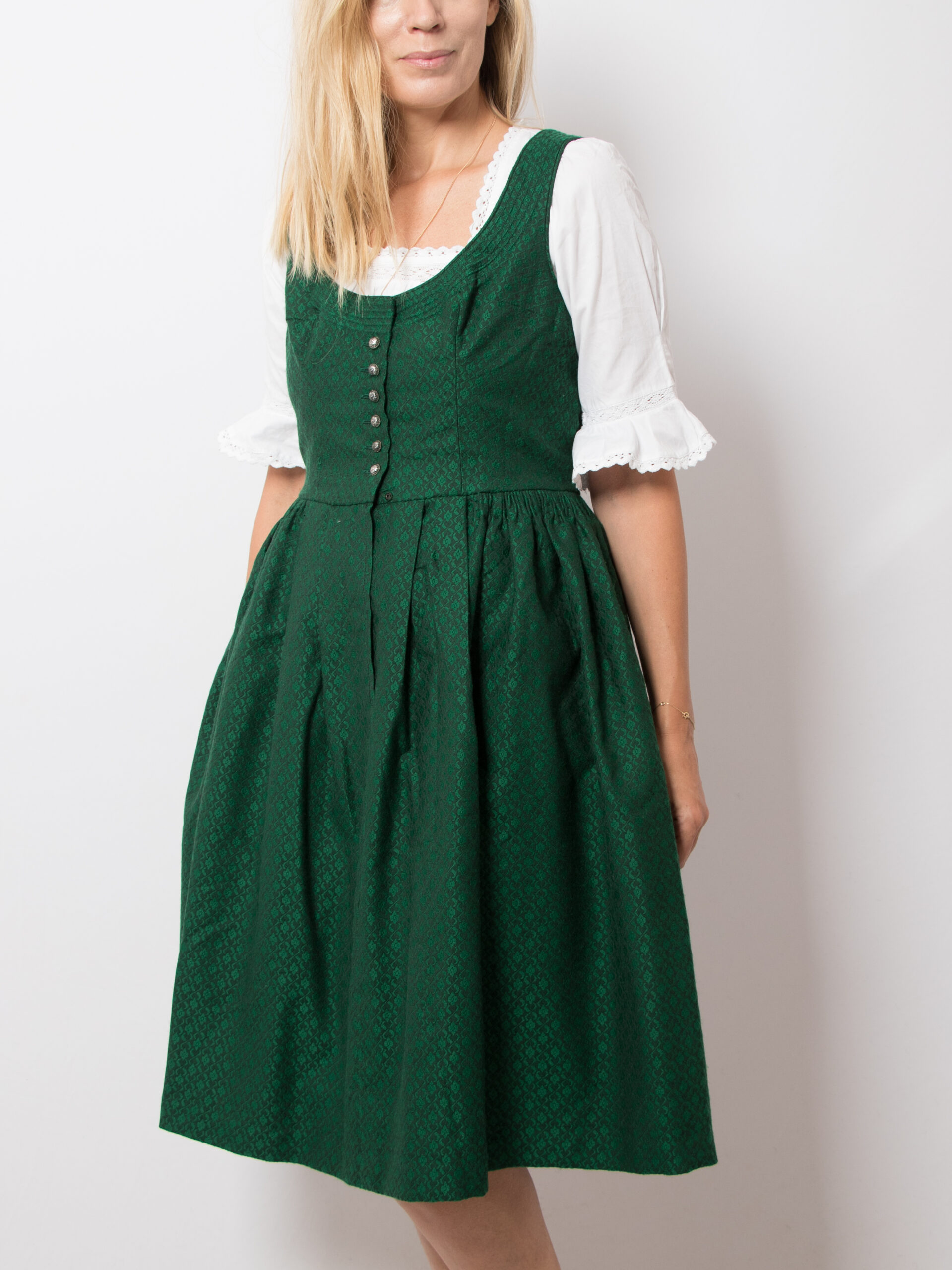 Vintage Green Dirndl Dress Vintage Green Dirndl Dress - Image 4