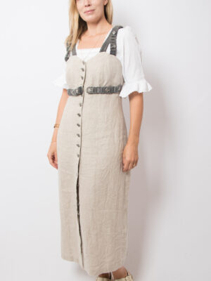 Vintage Long Dirndl Button Down Dress