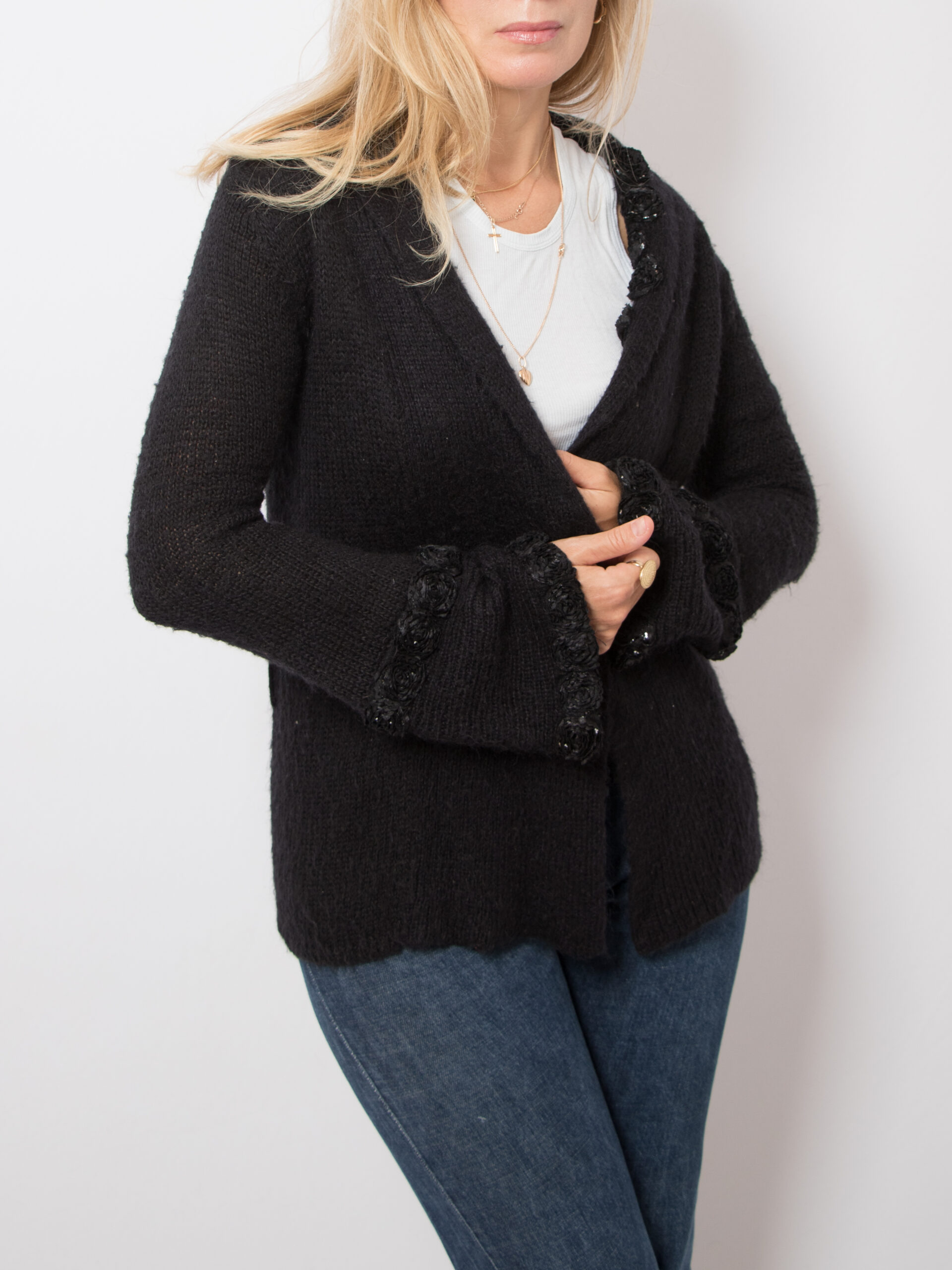 Vintage Bell Sleeves Alpaca Cardigan Vintage Bell Sleeves Alpaca Cardigan