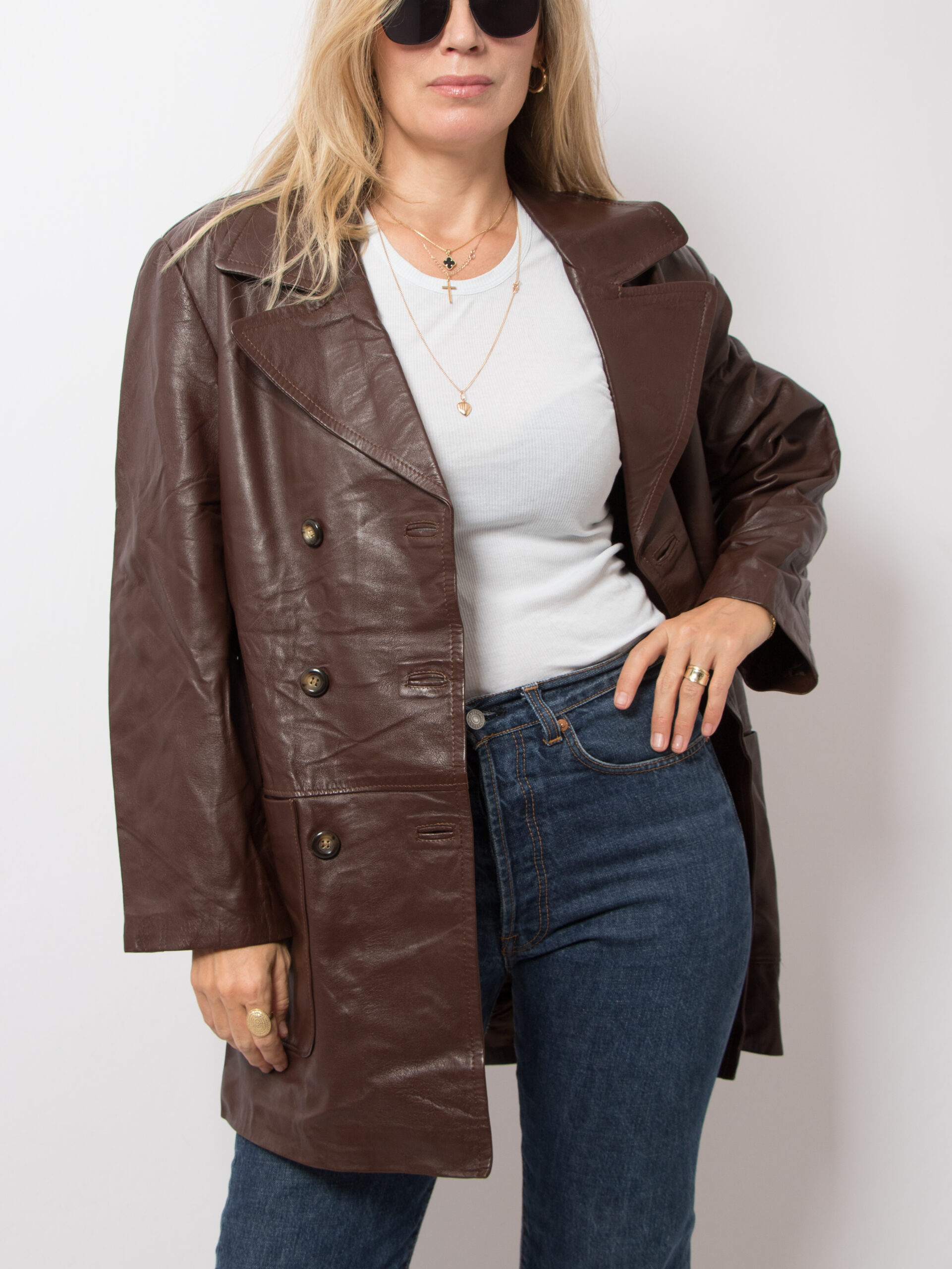 Vintage Brown Leather Jacket Vintage Brown Leather Jacket - Image 2