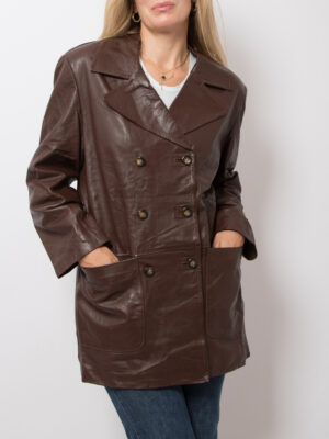 vintage brown leather jacket