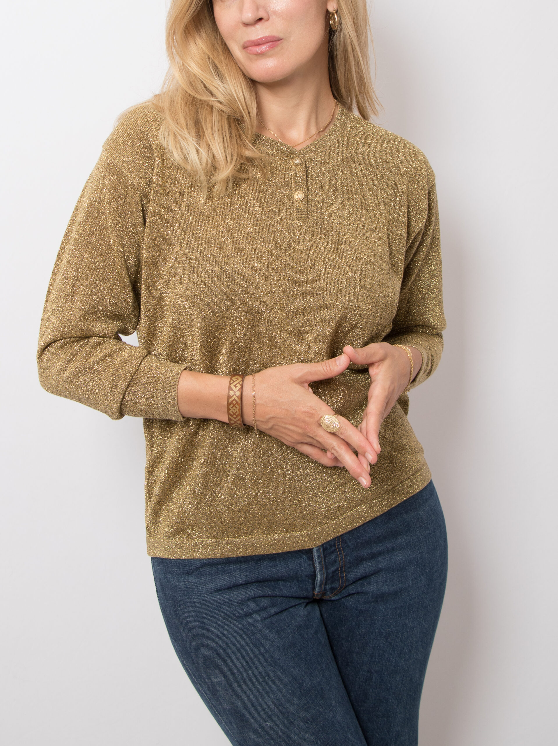 Vintage Shimmery Knit Sweater Top Vintage Shimmery Knit Sweater Top