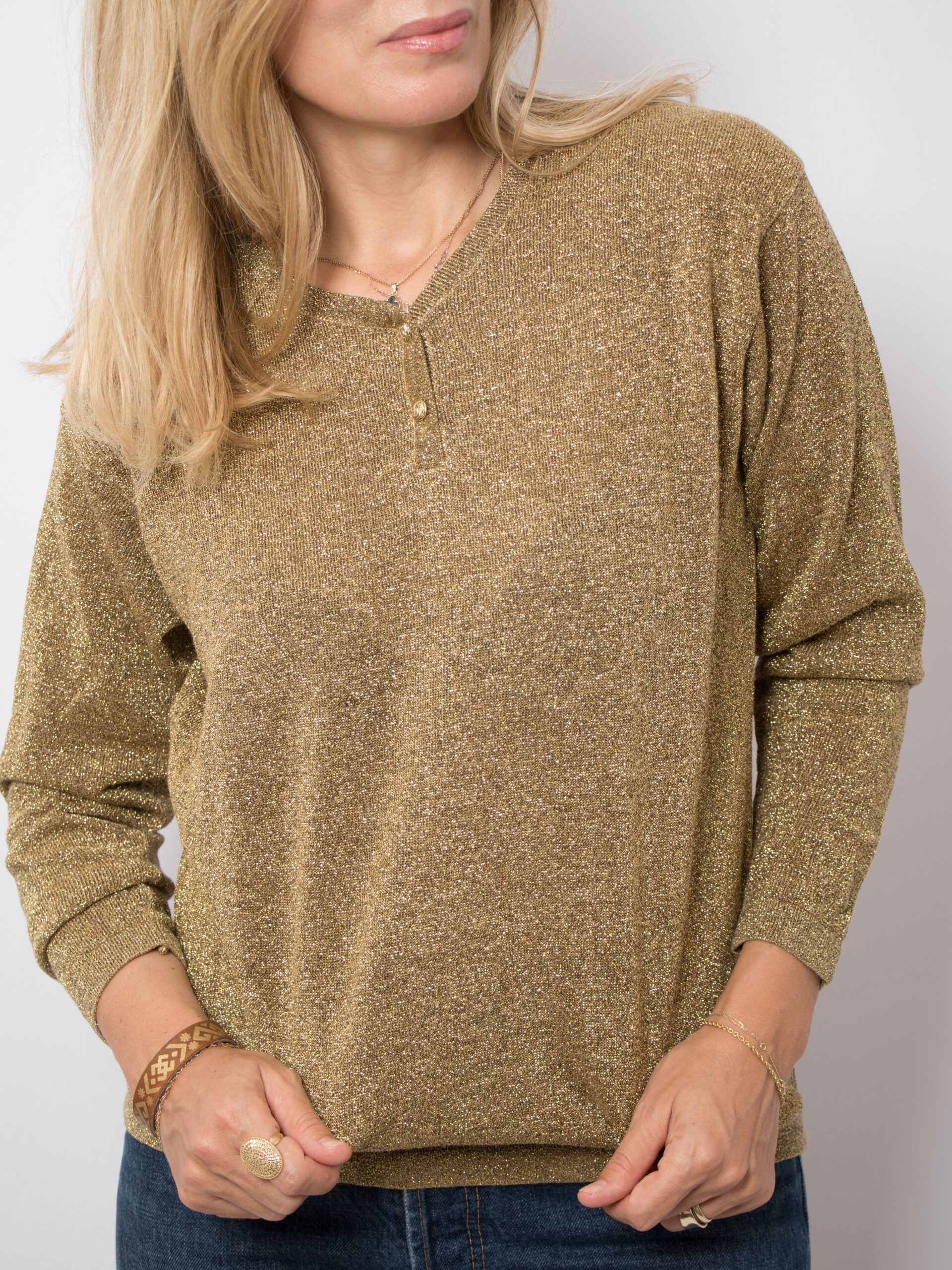 Vintage Shimmery Knit Sweater Top Vintage Shimmery Knit Sweater Top - Image 5