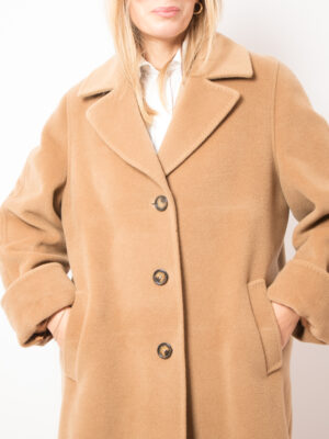 90s Long Camel Brown Wool Coat