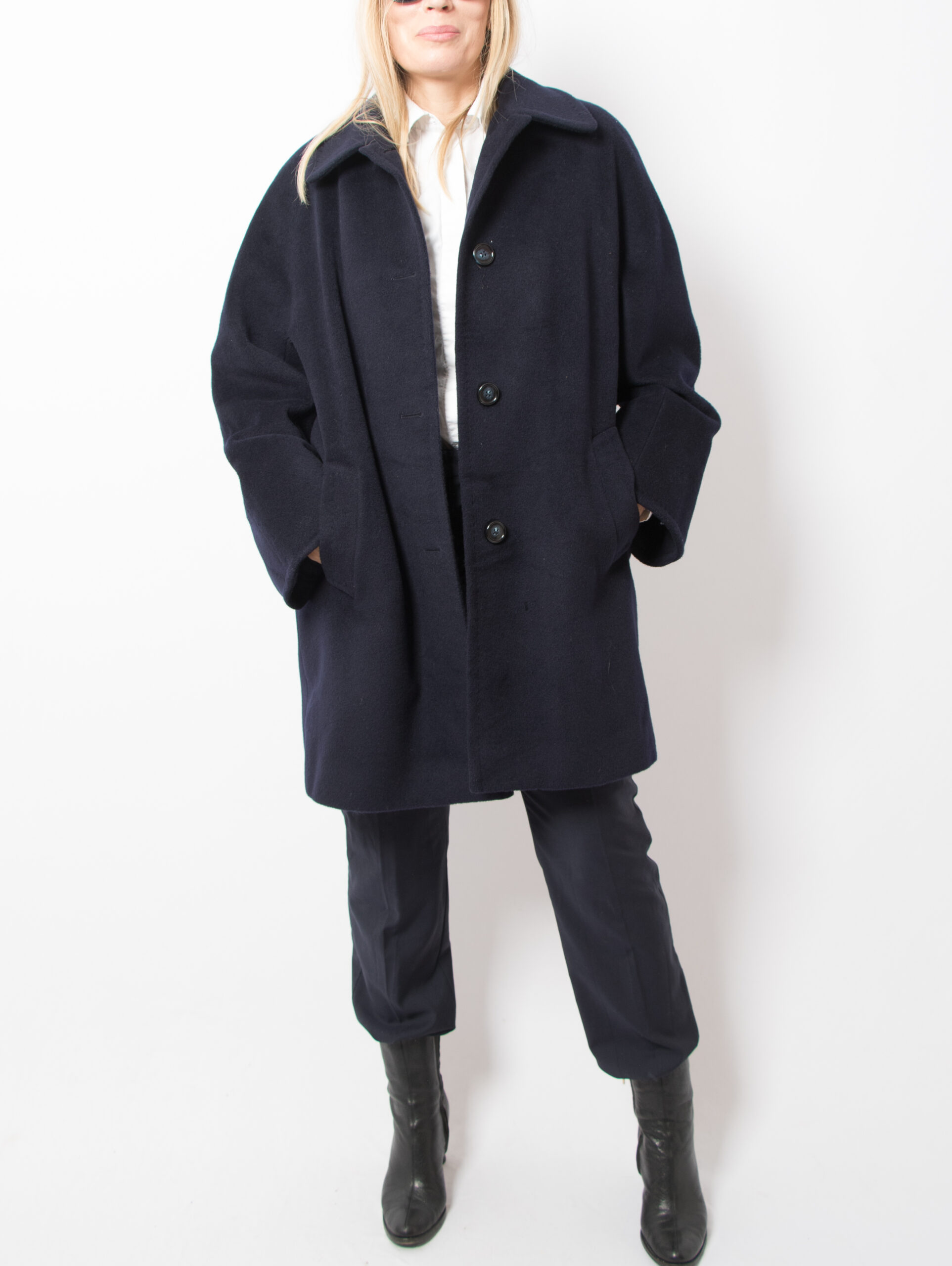 Vintage Blue Wool Coat Oversized Vintage Blue Wool Coat Oversized - Image 2