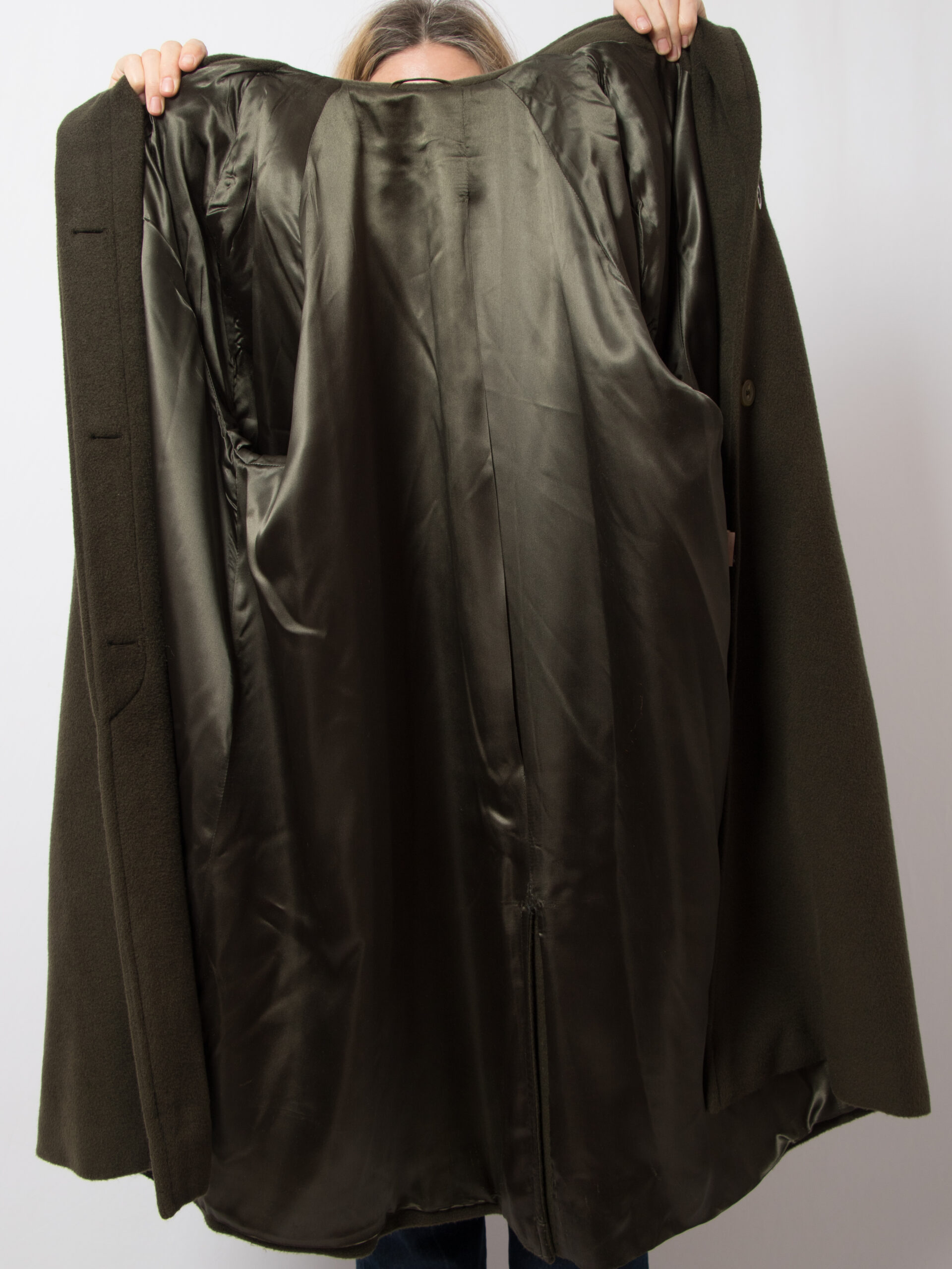Vintage PERSONA Green Wool Cashmere Coat Vintage PERSONA Green Wool Cashmere Coat - Image 6