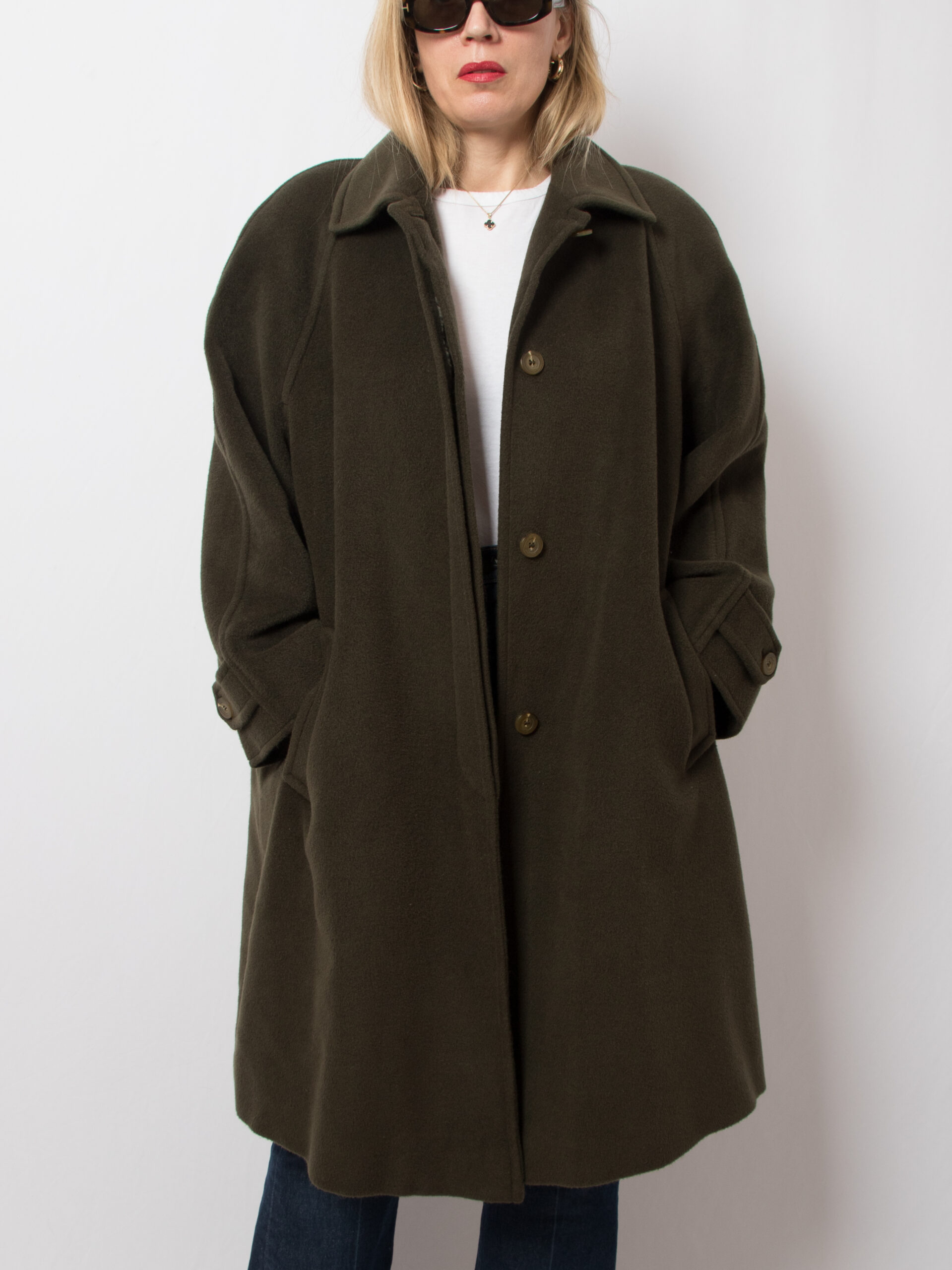 Vintage PERSONA Green Wool Cashmere Coat Vintage PERSONA Green Wool Cashmere Coat - Image 2