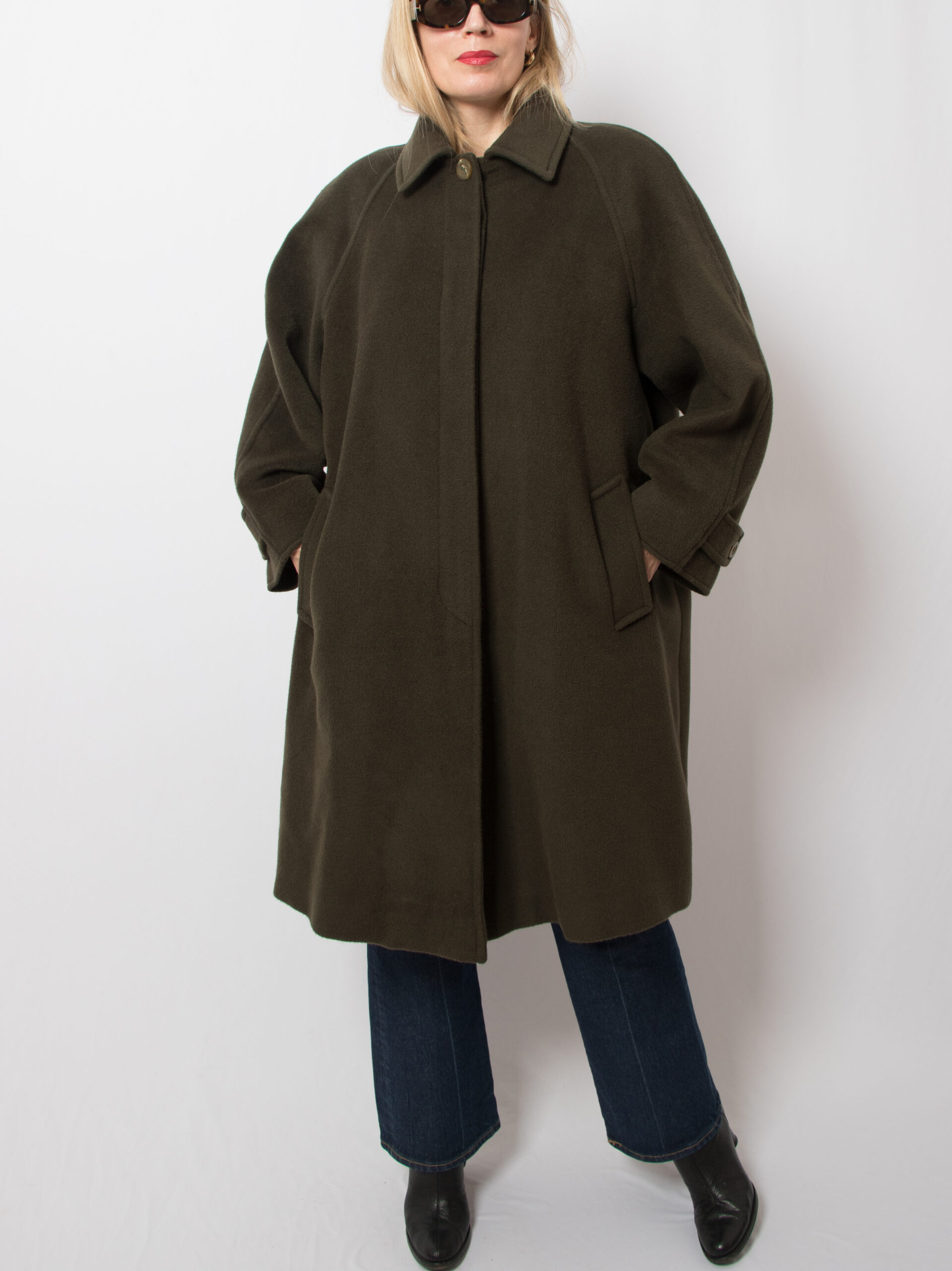 Vintage PERSONA Green Wool Cashmere Coat Vintage PERSONA Green Wool Cashmere Coat - Image 4