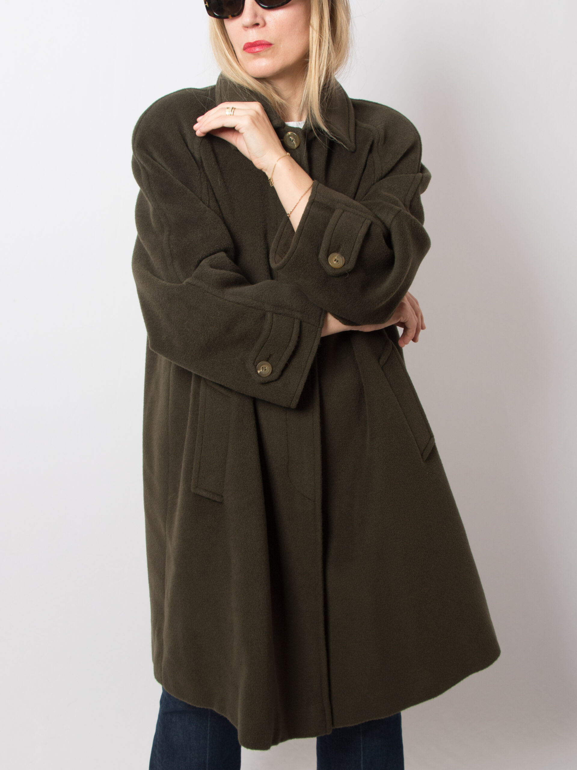 Vintage PERSONA Green Wool Cashmere Coat Vintage PERSONA Green Wool Cashmere Coat - Image 5