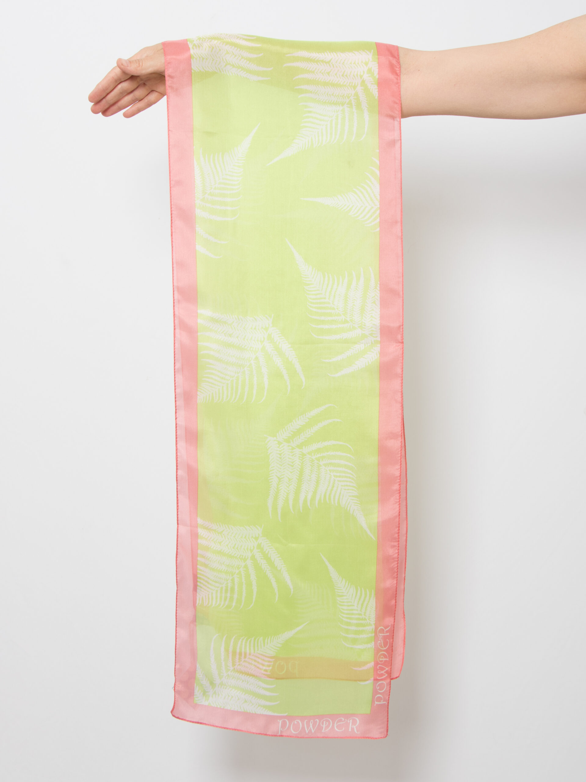 Powder Chiffon Silk Fern Scarf Powder Chiffon Silk Fern Scarf - Image 3