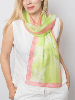 Powder Chiffon Silk Fern Scarf