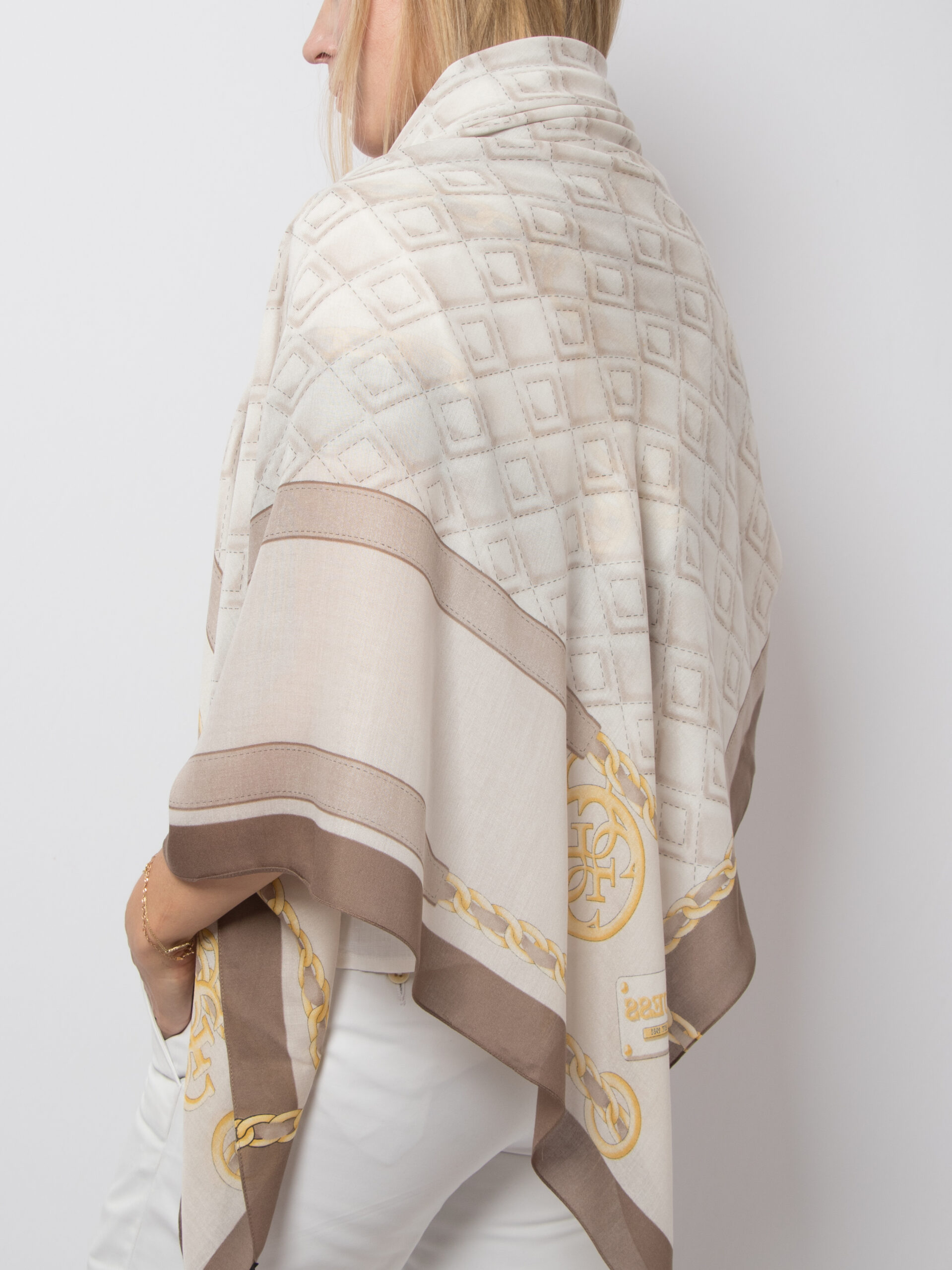Guess Chain Print Large Square Scarf Guess Chain Print Large Square Scarf - Image 6