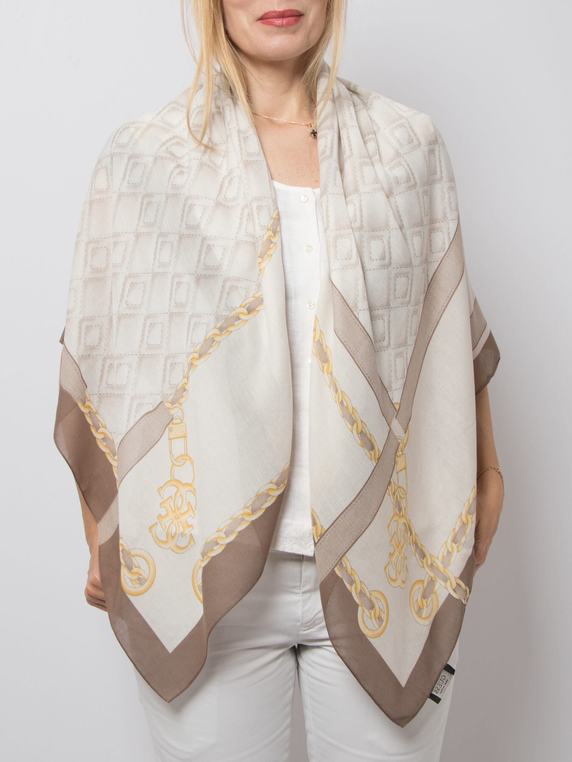 Guess Chain Print Large Square Scarf Guess Chain Print Large Square Scarf - Image 7