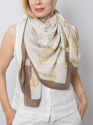 Guess Chain Print Large Square Scarf