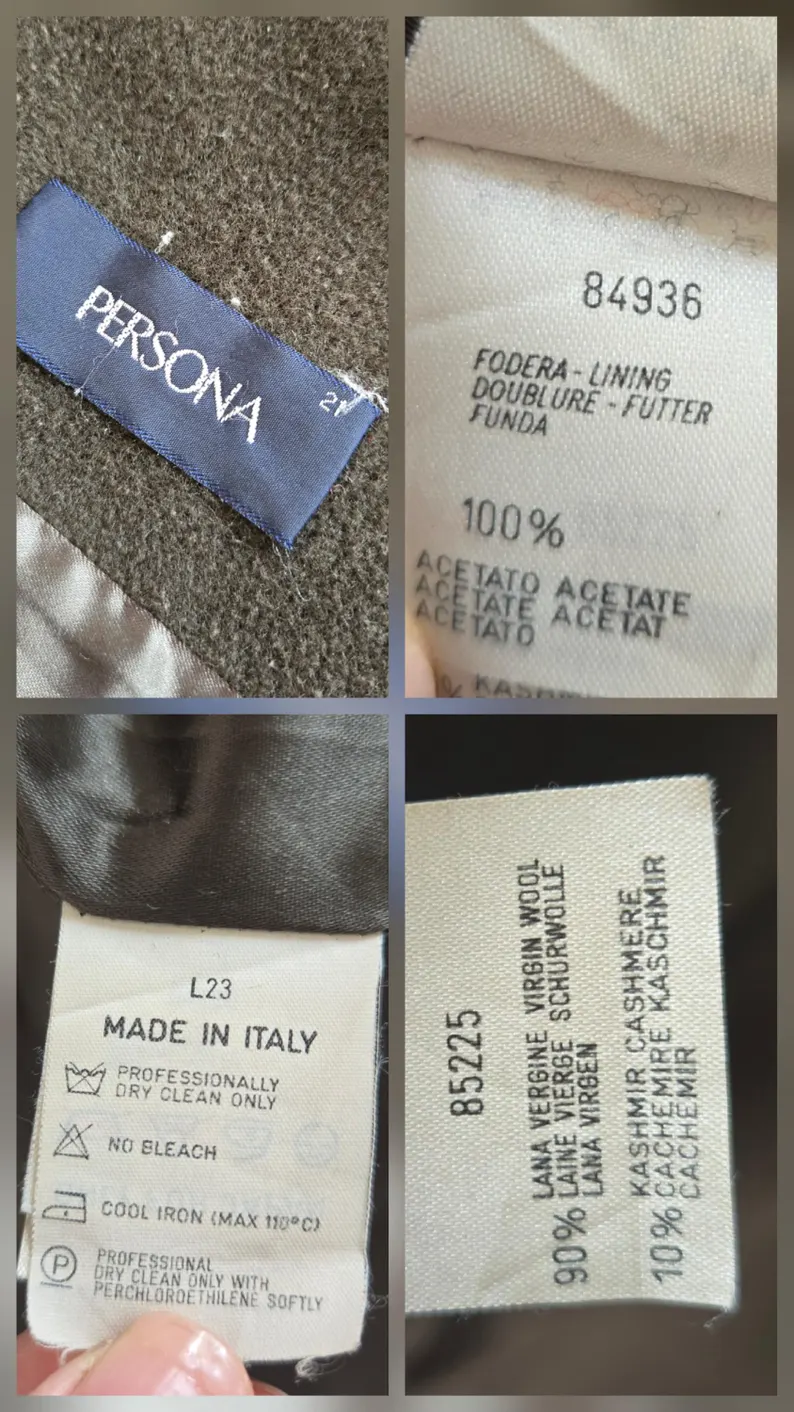 Vintage PERSONA Green Wool Cashmere Coat Vintage PERSONA Green Wool Cashmere Coat - Image 7