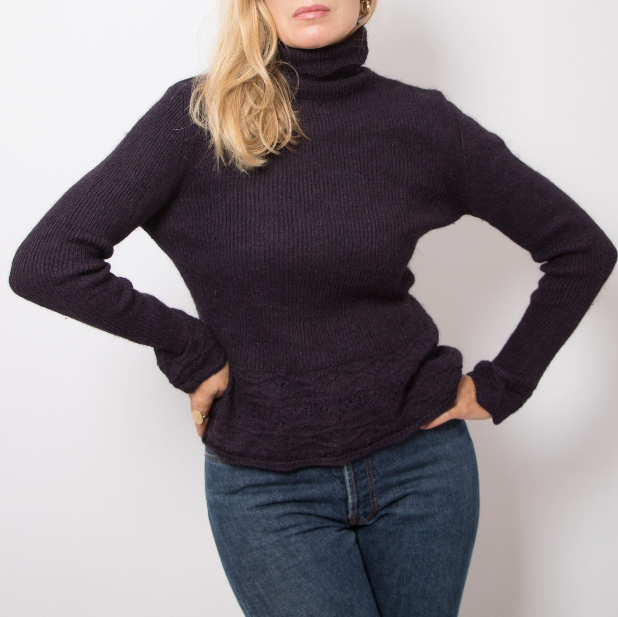 Vintage Purple Turtleneck Mohair Sweater Vintage Purple Turtleneck Mohair Sweater - Image 4