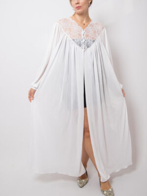 Vintage White Maxi Dressing Gown