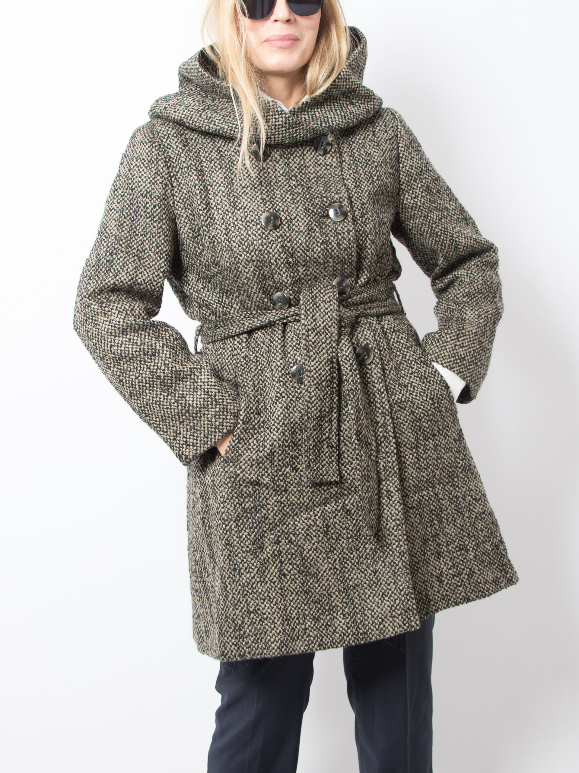 Diana Gallesi Hooded Tweed Coat Diana Gallesi Hooded Tweed Coat - Image 2