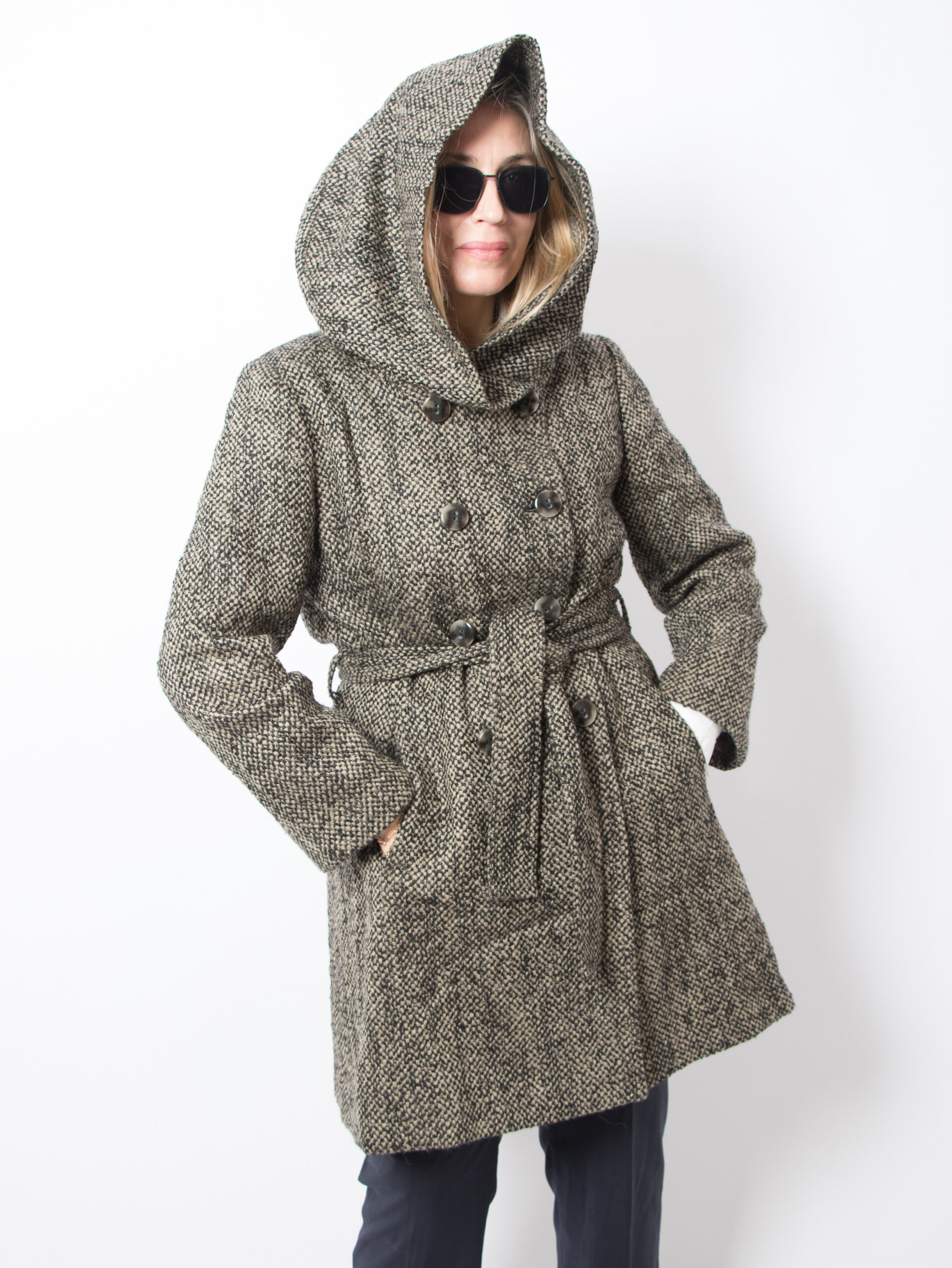 Diana Gallesi Hooded Tweed Coat Diana Gallesi Hooded Tweed Coat