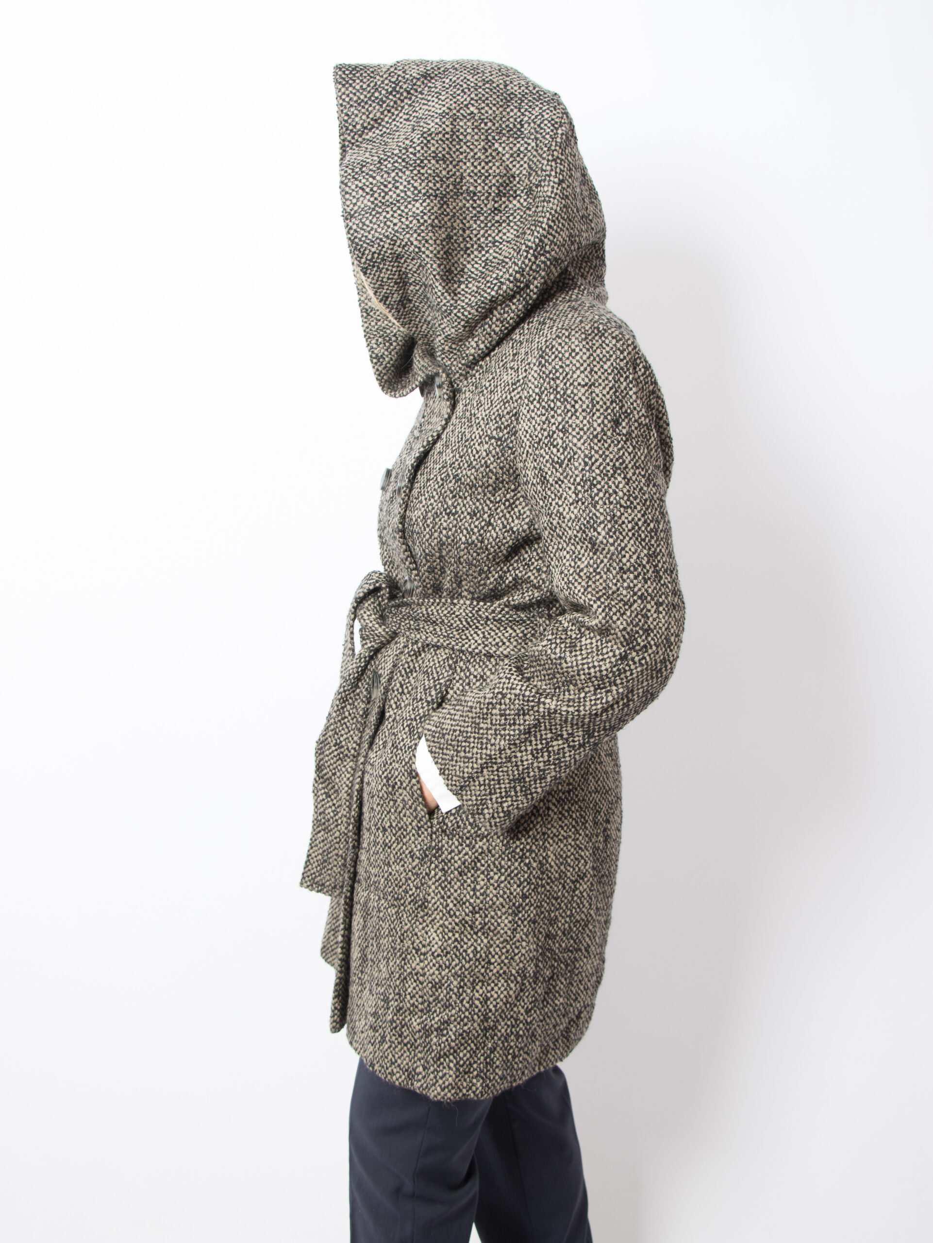 Diana Gallesi Hooded Tweed Coat Diana Gallesi Hooded Tweed Coat - Image 4