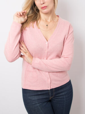 Vintage Pink Silk Cashmere Cardigan