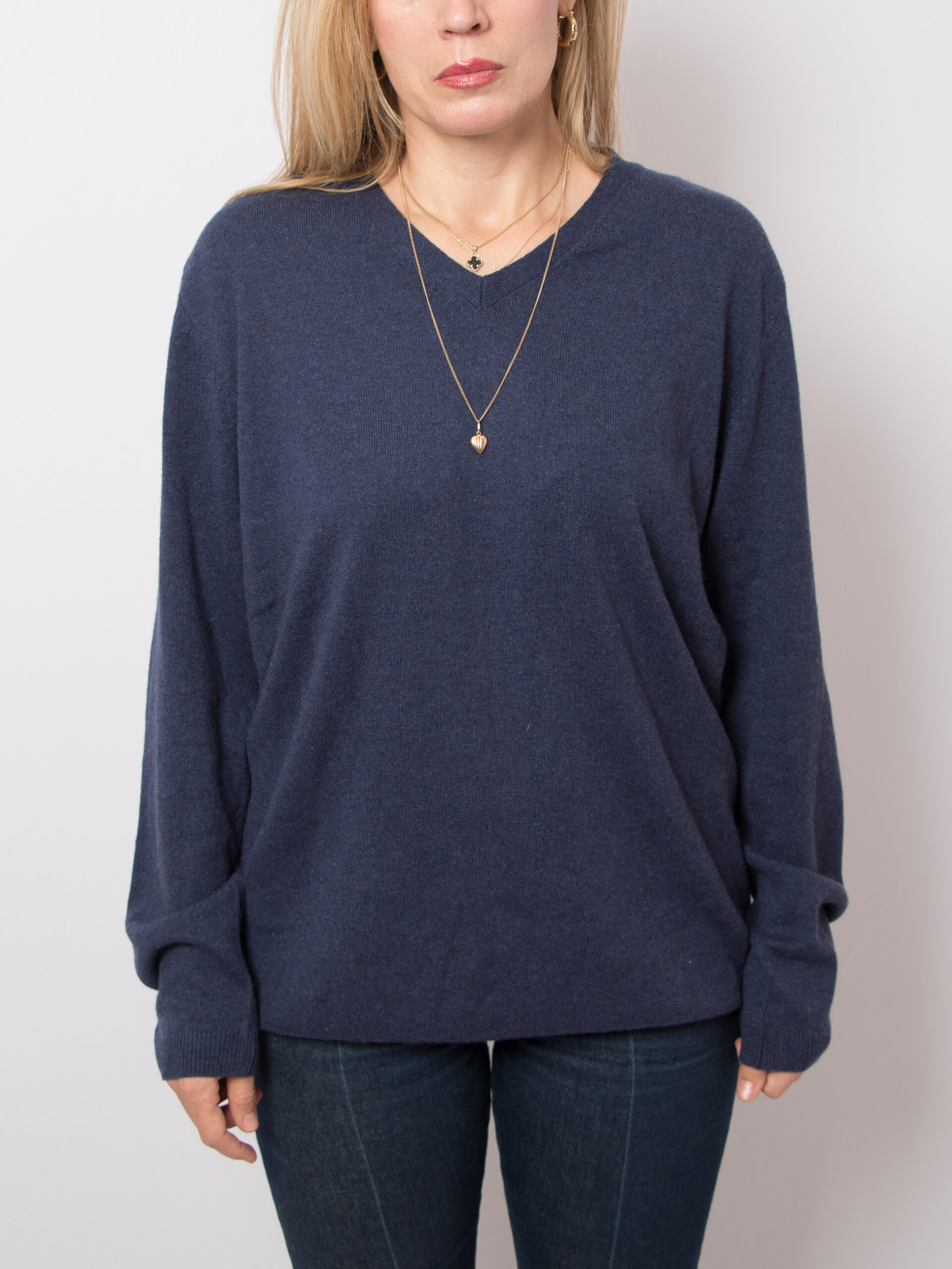 Vintage Blue Silk Cashmere Sweater Vintage Blue Silk Cashmere Sweater - Image 2