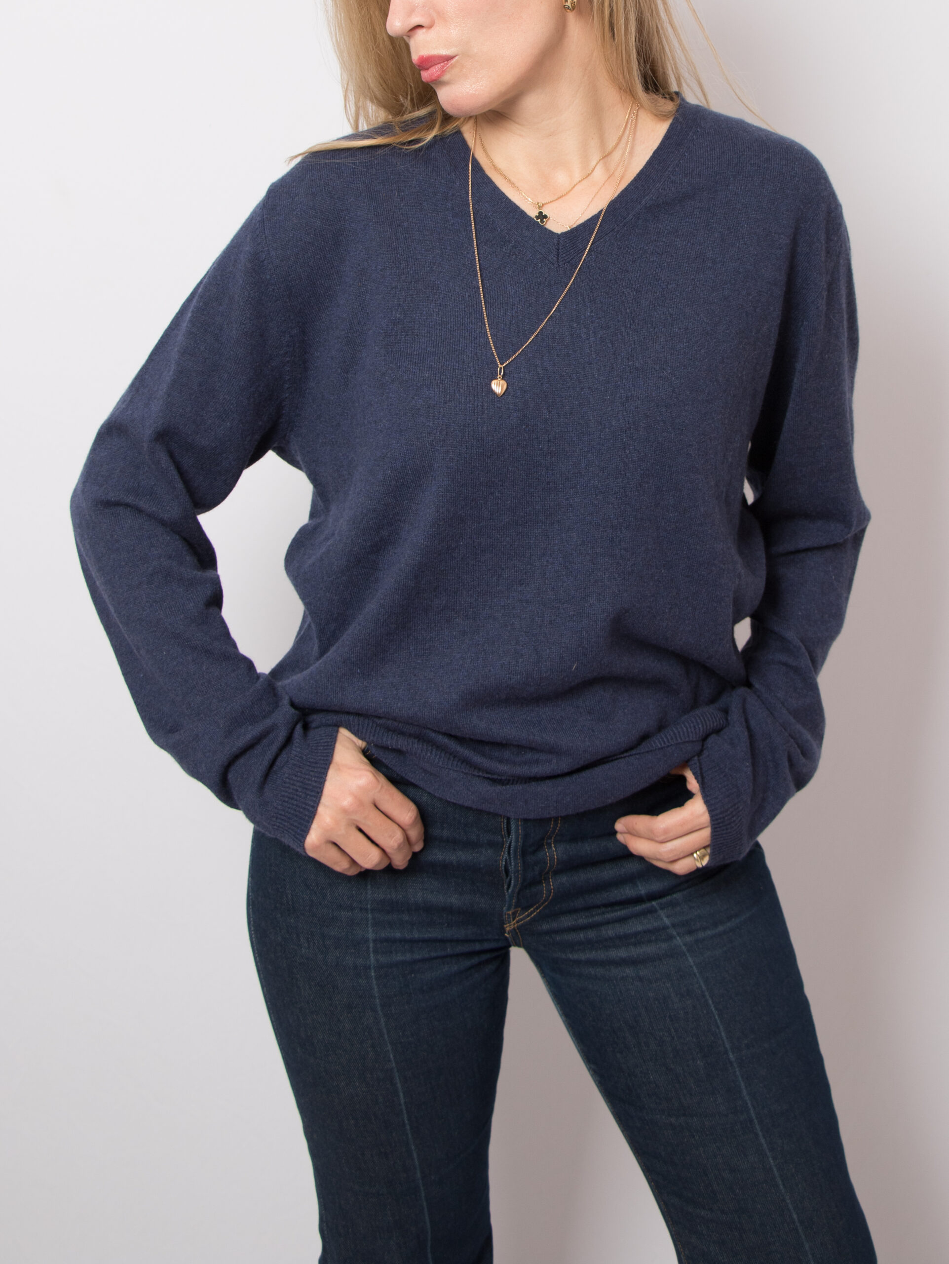 Vintage Blue Silk Cashmere Sweater Vintage Blue Silk Cashmere Sweater