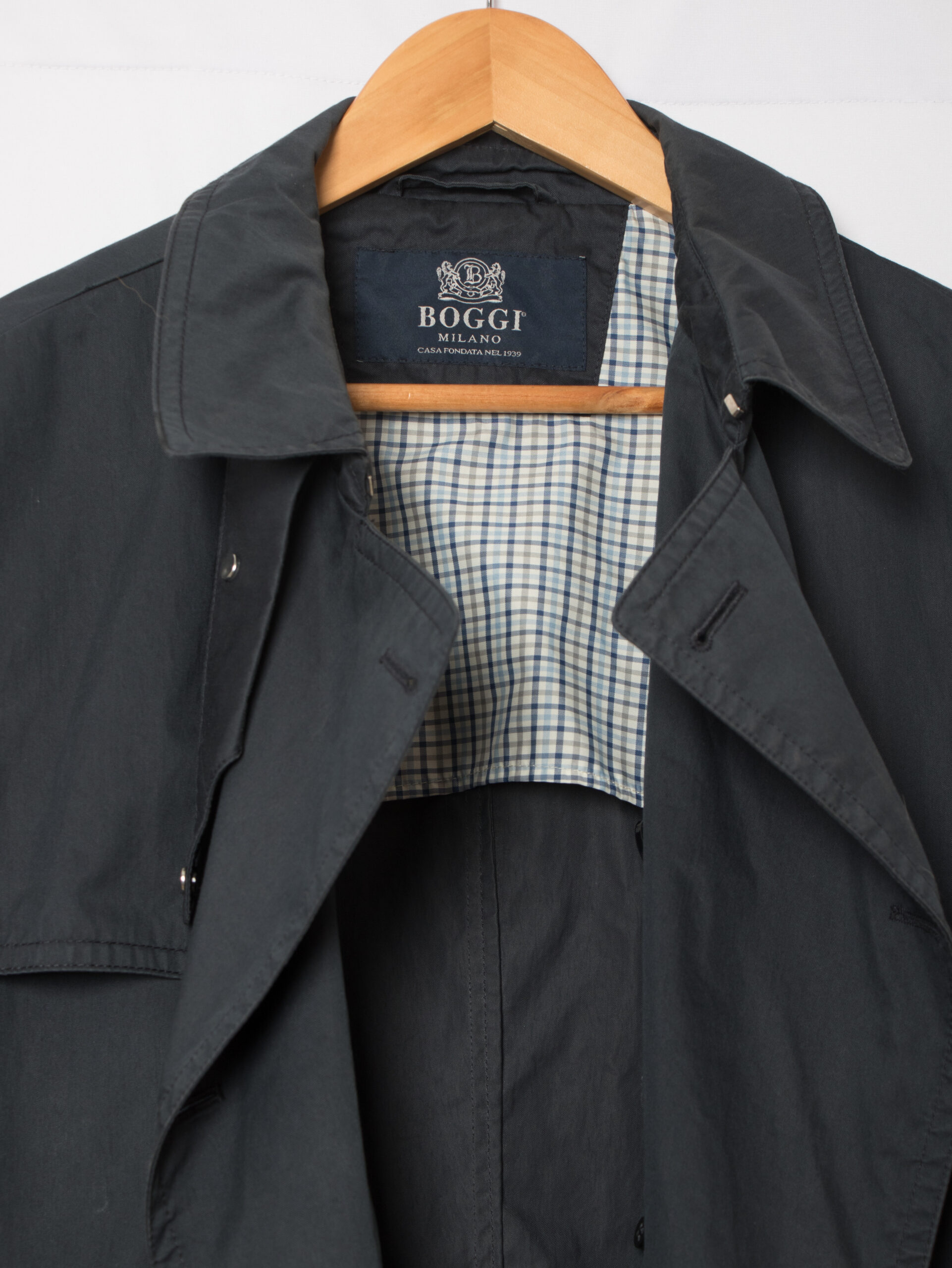 Vintage BOGGI Mens Blue Trench Coat Vintage BOGGI Mens Blue Trench Coat - Image 4