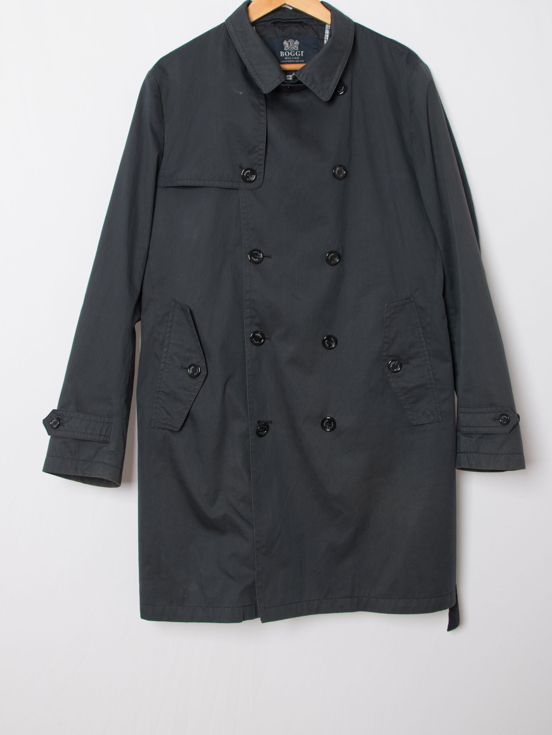 Vintage BOGGI Mens Blue Trench Coat Vintage BOGGI Mens Blue Trench Coat - Image 11