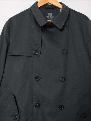 Vintage BOGGI Mens Blue Trench Coat