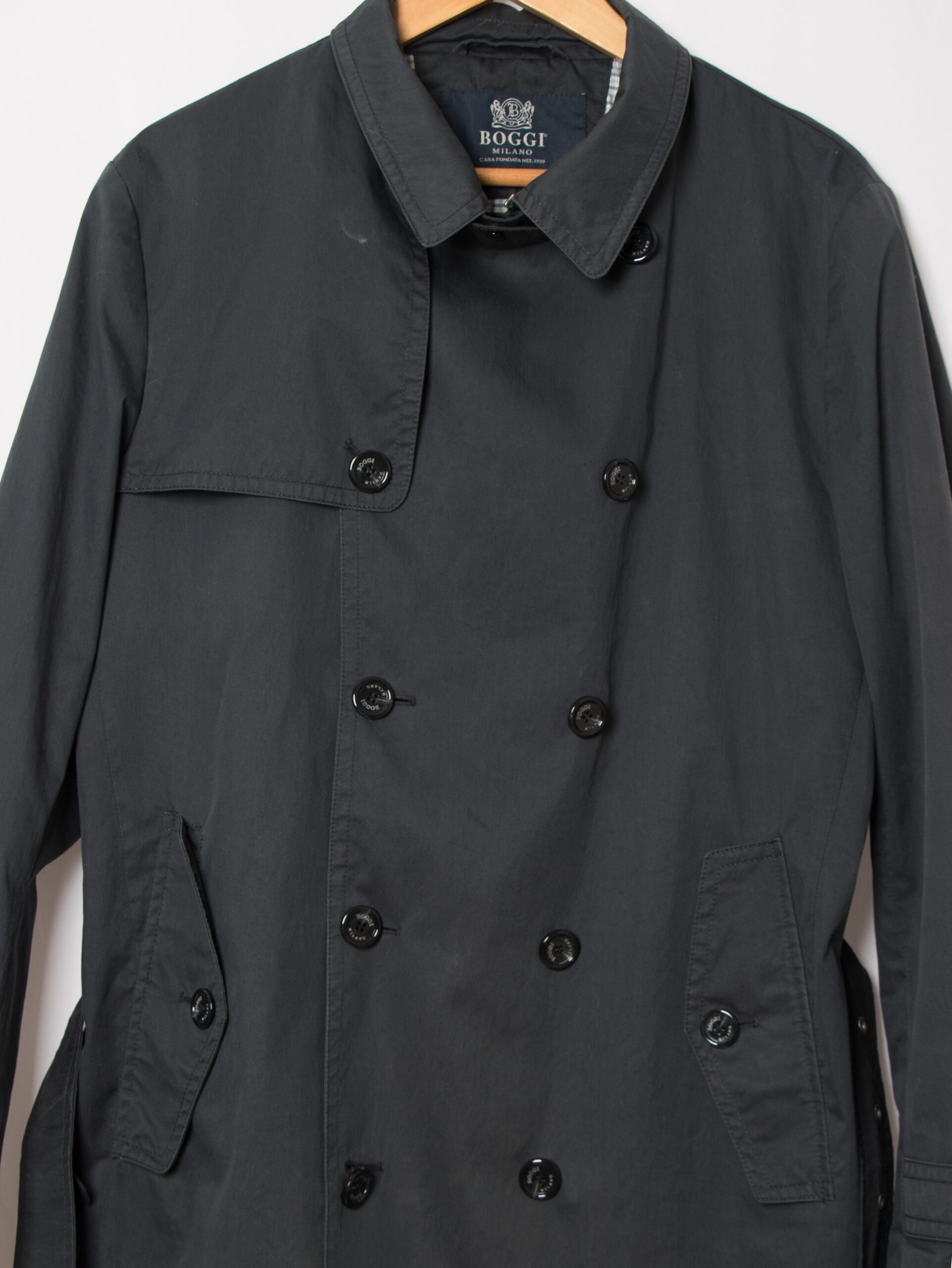 Vintage BOGGI Mens Blue Trench Coat Vintage BOGGI Mens Blue Trench Coat - Image 12